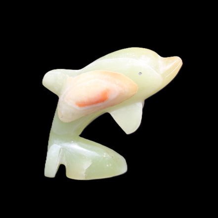 Afghan Jade Leaping Dolphin hand-carved 79*65*27mm 145g in sunlight - Rocks and Things Store