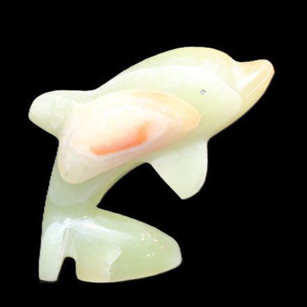 Afghan Jade Leaping Dolphin hand-carved 79*65*27mm 145g in sunlight - Rocks and Things Store