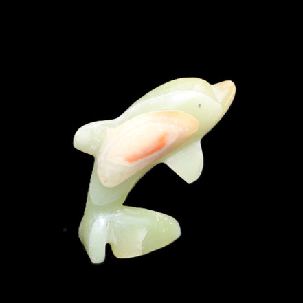 Afghan Jade Leaping Dolphin hand-carved 79*65*27mm 145g in sunlight - Rocks and Things Store