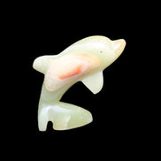 Afghan Jade Leaping Dolphin hand-carved 79*65*27mm 145g in sunlight - Rocks and Things Store