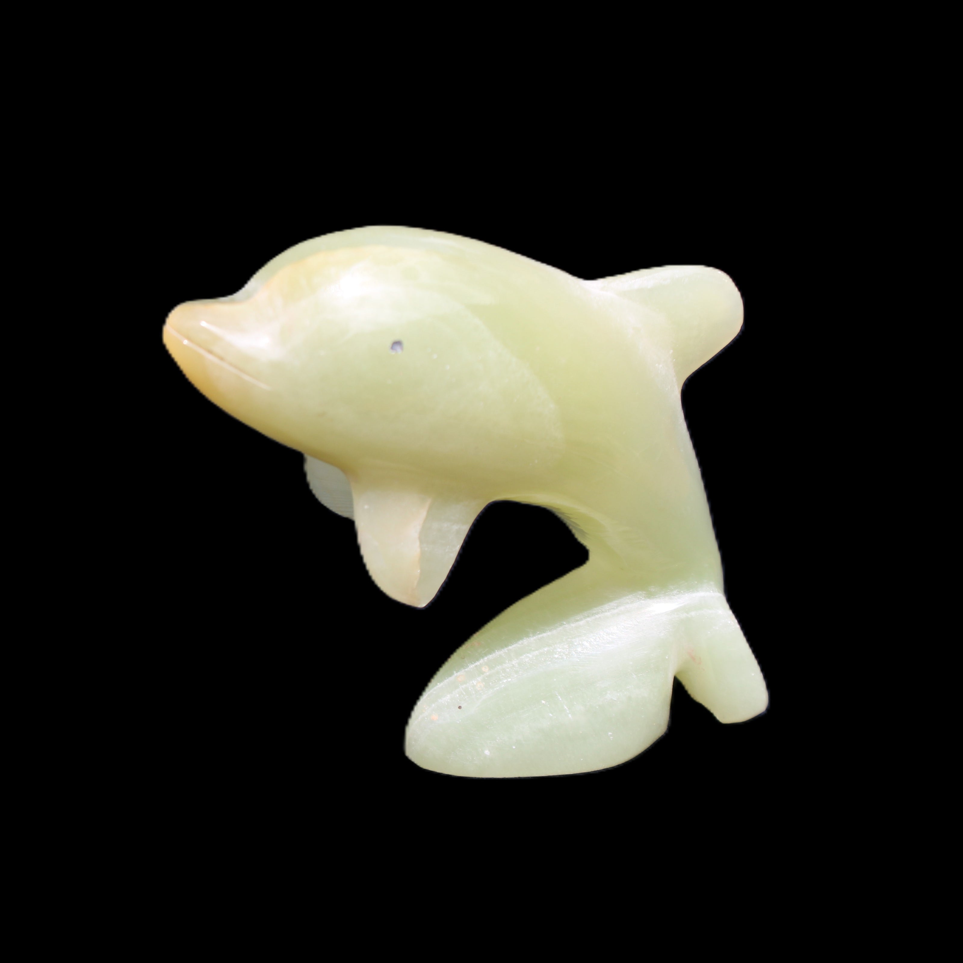 Afghan Jade Leaping Dolphin hand-carved 79*65*27mm 145g in sunlight - Rocks and Things Store