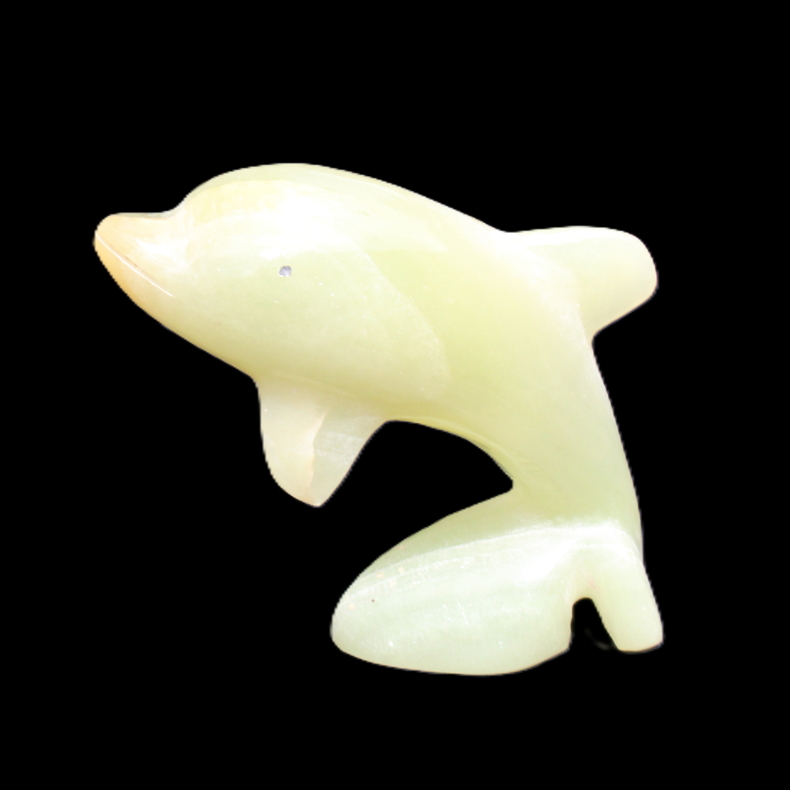 Afghan Jade Leaping Dolphin hand-carved 79*65*27mm 145g in sunlight - Rocks and Things Store