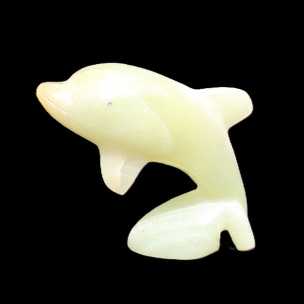 Afghan Jade Leaping Dolphin hand-carved 79*65*27mm 145g in sunlight - Rocks and Things Store