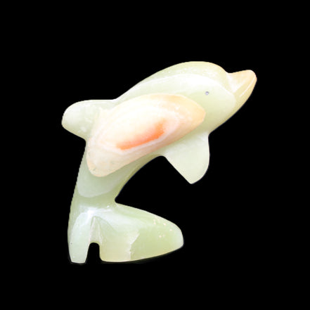 Afghan Jade Leaping Dolphin hand-carved 79*65*27mm 145g in sunlight - Rocks and Things Store