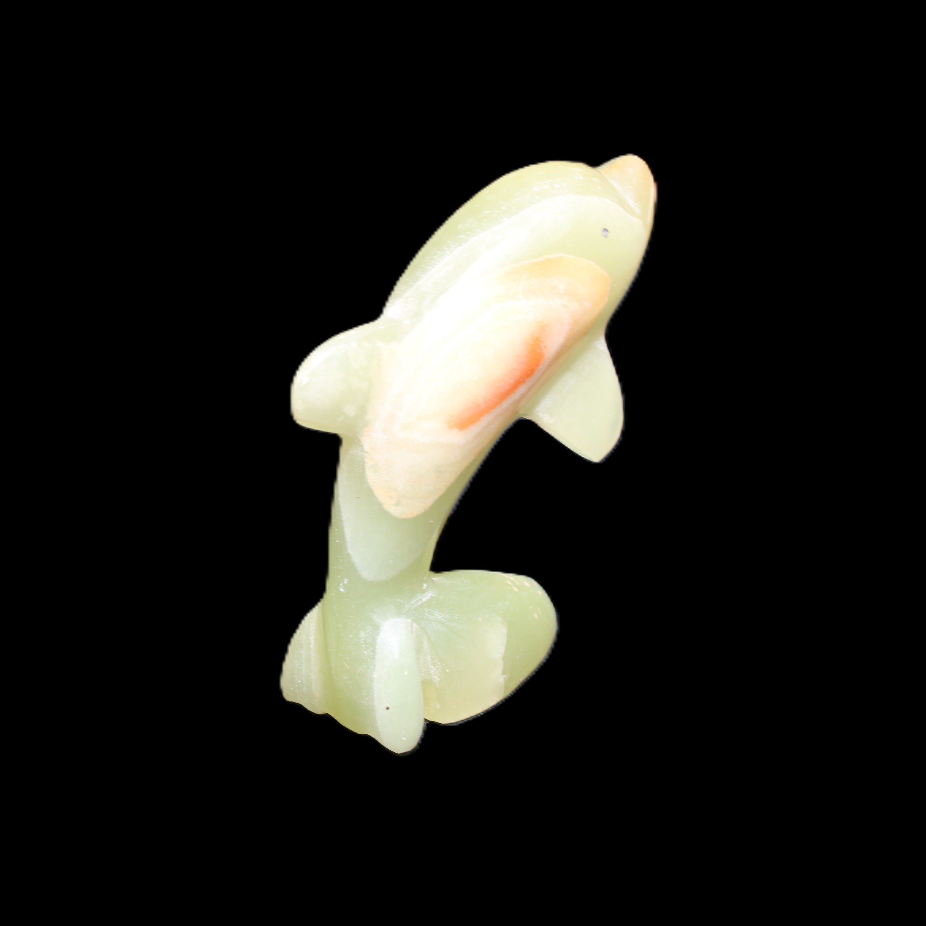 Afghan Jade Leaping Dolphin hand-carved 79*65*27mm 145g in sunlight - Rocks and Things Store