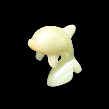 Afghan Jade Leaping Dolphin hand-carved 79*65*27mm 145g in sunlight - Rocks and Things Store