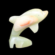 Afghan Jade Leaping Dolphin hand-carved 79*65*27mm 145g in sunlight - Rocks and Things Store
