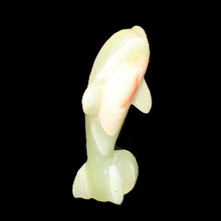 Afghan Jade Leaping Dolphin hand-carved 79*65*27mm 145g in sunlight - Rocks and Things Store