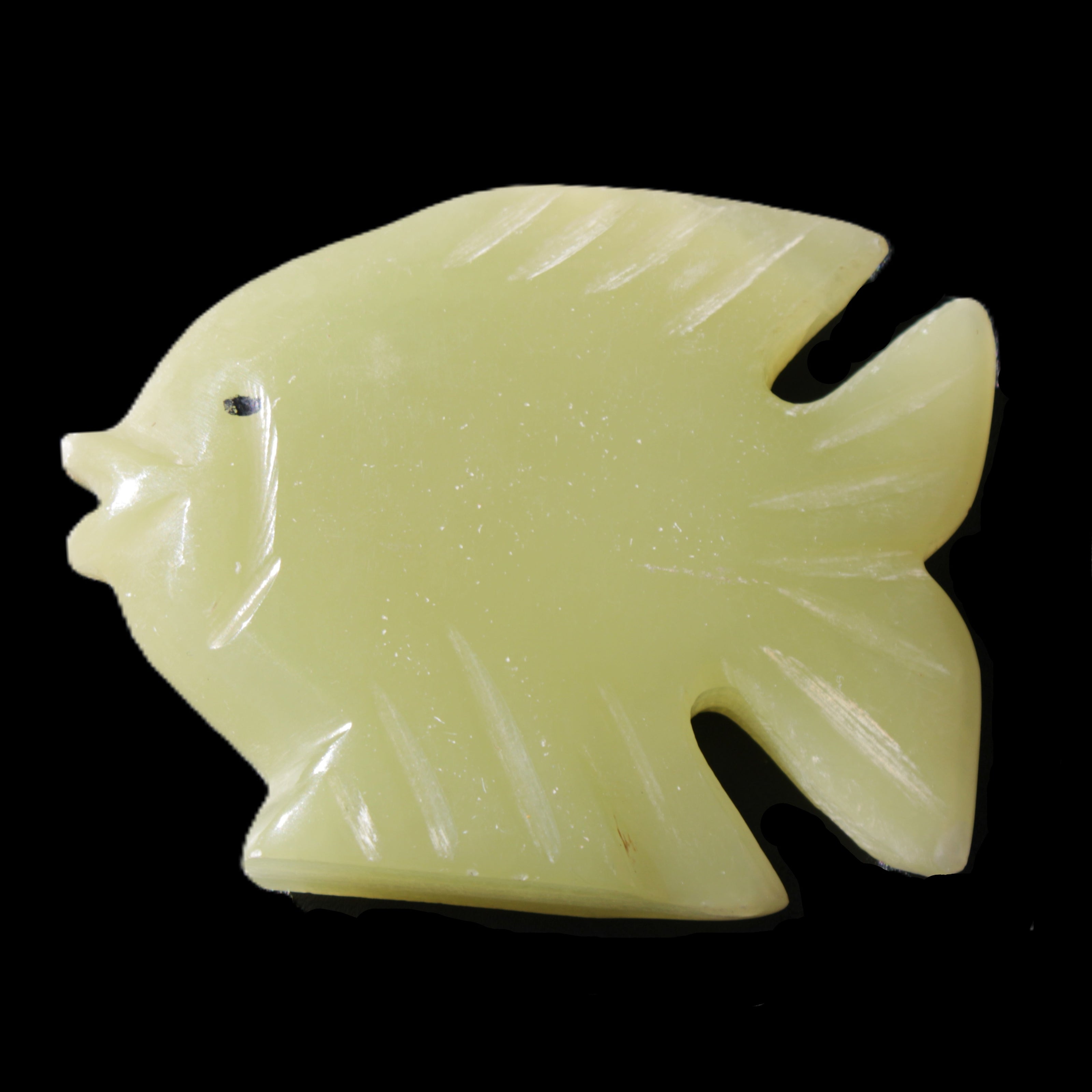 Afghan Jade fish hand-carved 82*66*19mm 173g in sunlight - Rocks and Things Store
