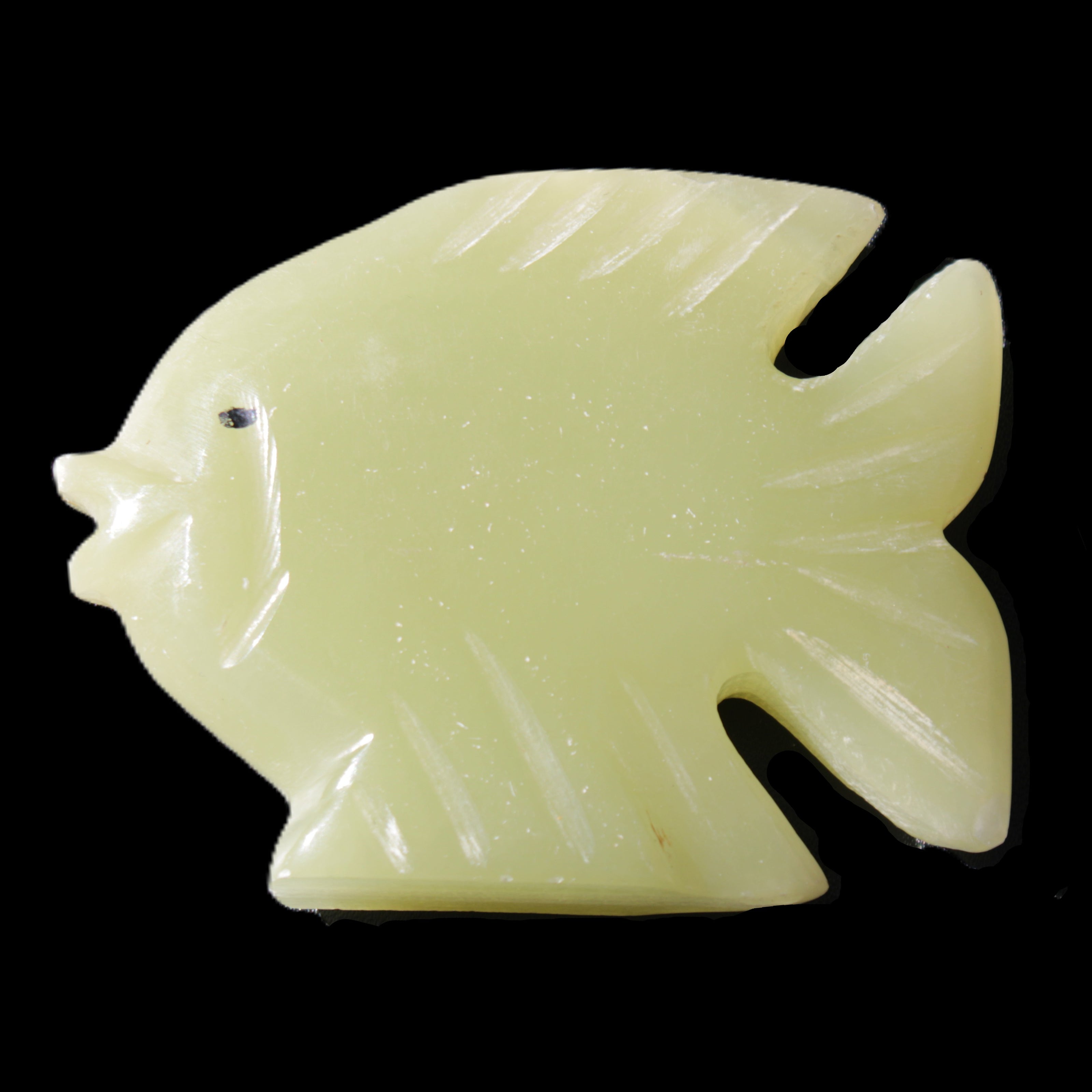 Afghan Jade fish hand-carved 82*66*19mm 173g in sunlight - Rocks and Things Store