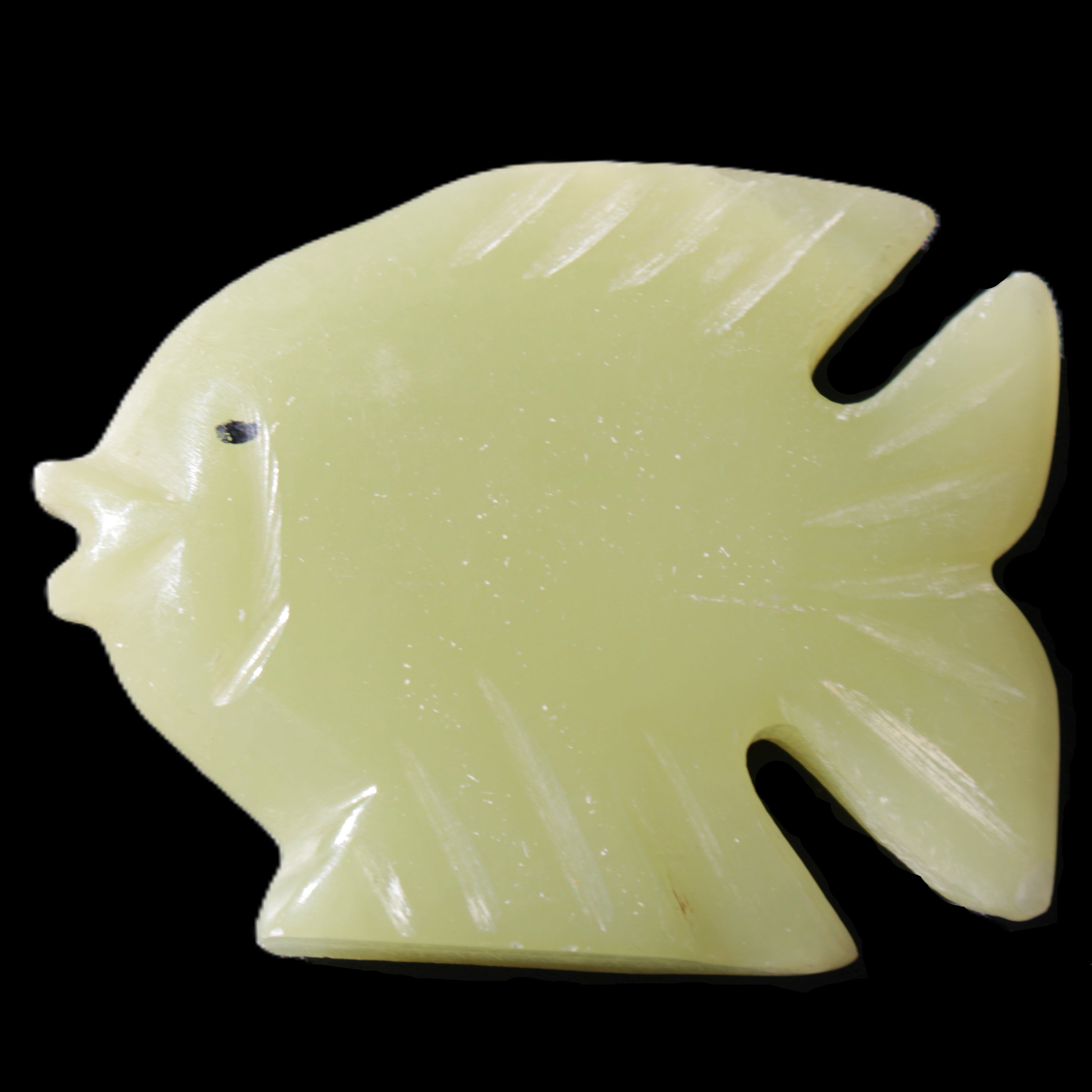 Afghan Jade fish hand-carved 82*66*19mm 173g in sunlight - Rocks and Things Store