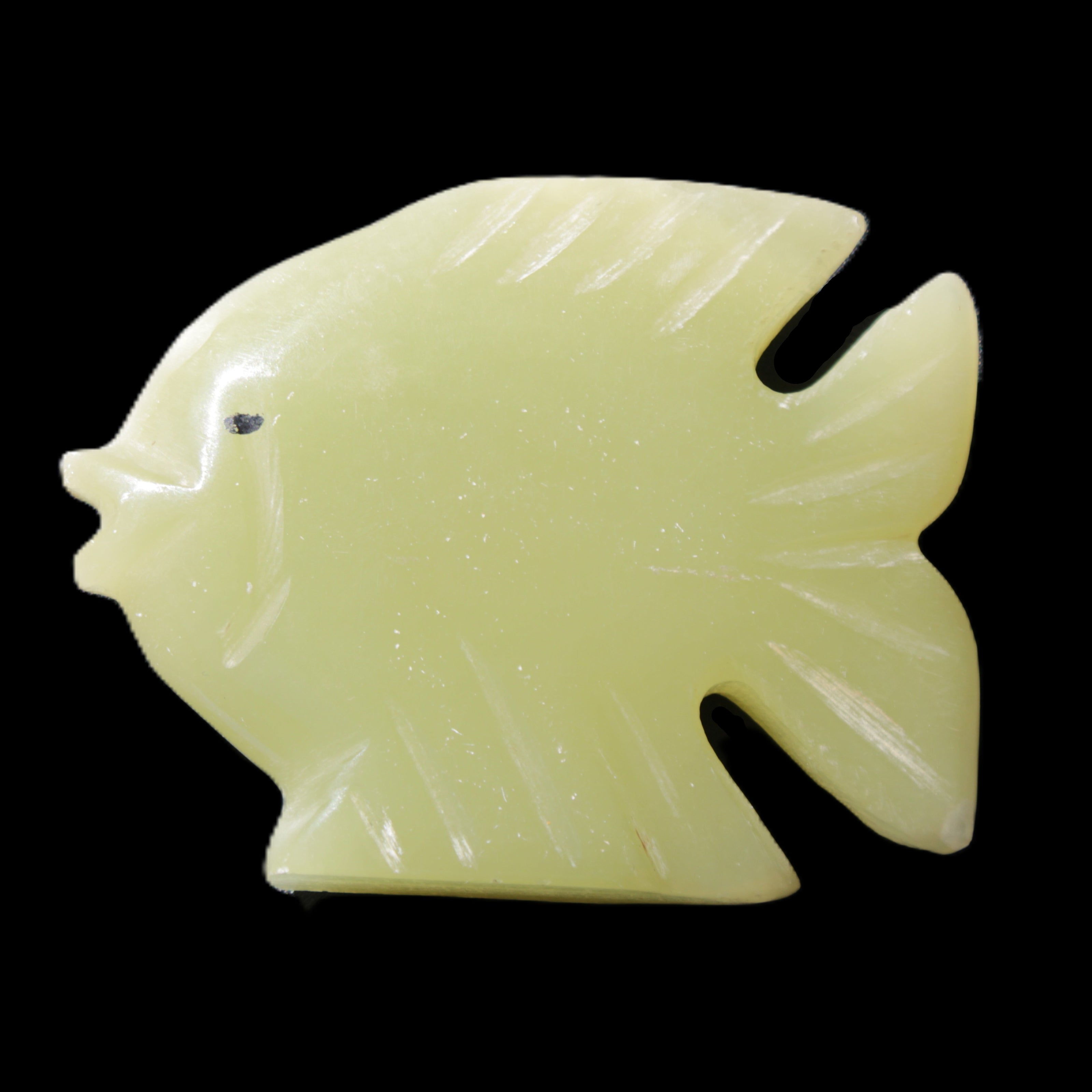 Afghan Jade fish hand-carved 82*66*19mm 173g in sunlight - Rocks and Things Store