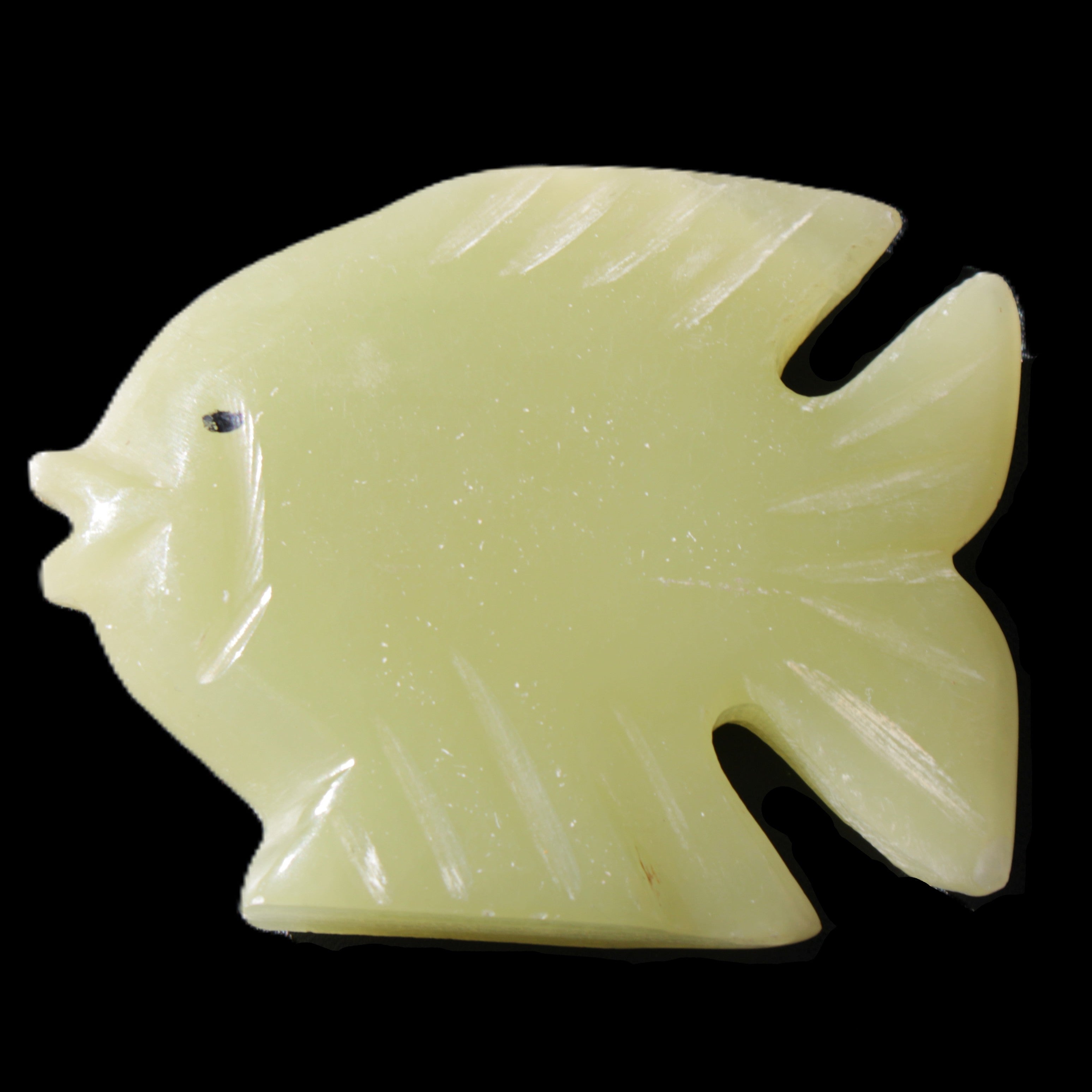 Afghan Jade fish hand-carved 82*66*19mm 173g in sunlight - Rocks and Things Store