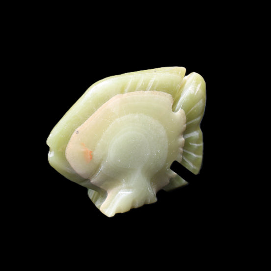 Afghan Jade fish hand-carved 75*59*25mm 166g in sunlight - Rocks and Things Store