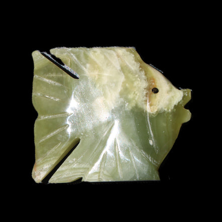 Afghan Jade fish hand-carved 84*63*16mm 154g in sunlight - Rocks and Things Store