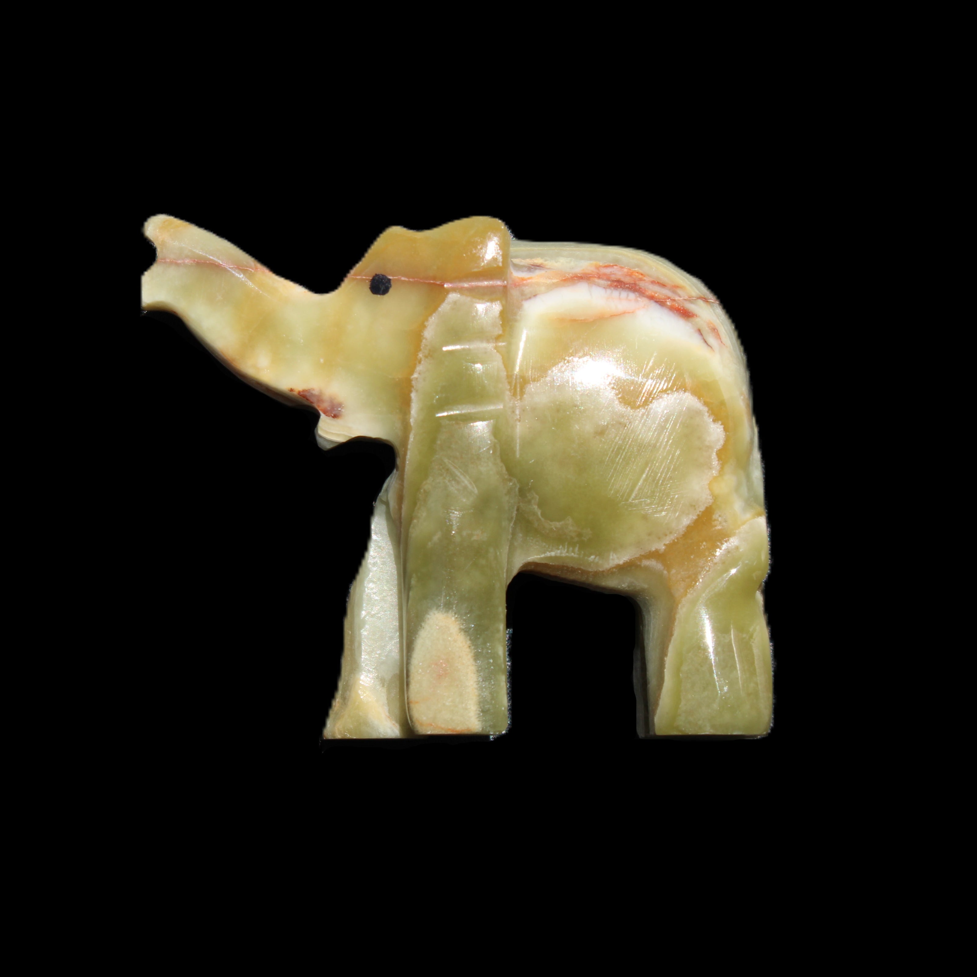 Afghan Jade elephant hand-carved 80*66*30mm 207g in sunlight - Rocks and Things Store
