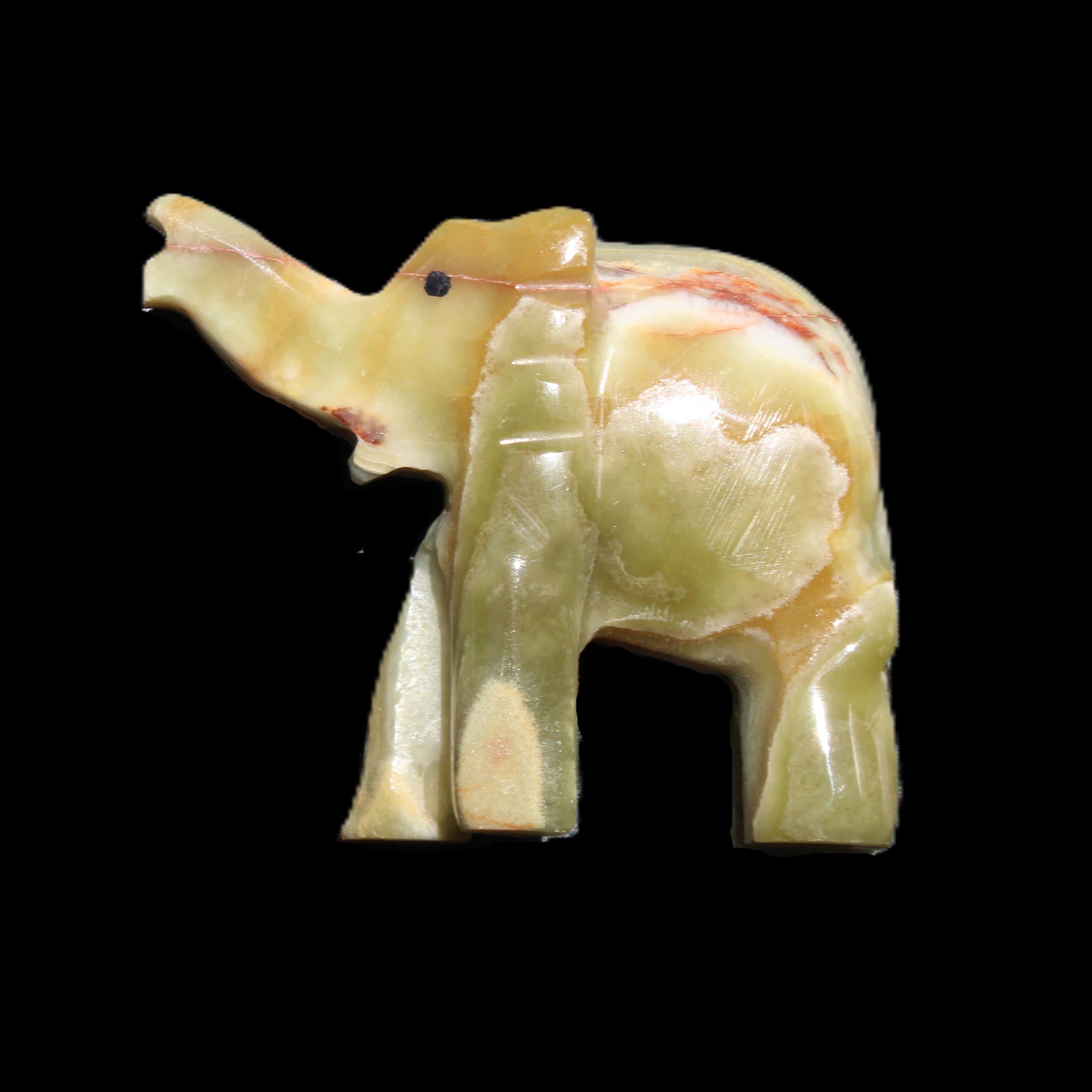 Afghan Jade elephant hand-carved 80*66*30mm 207g in sunlight - Rocks and Things Store