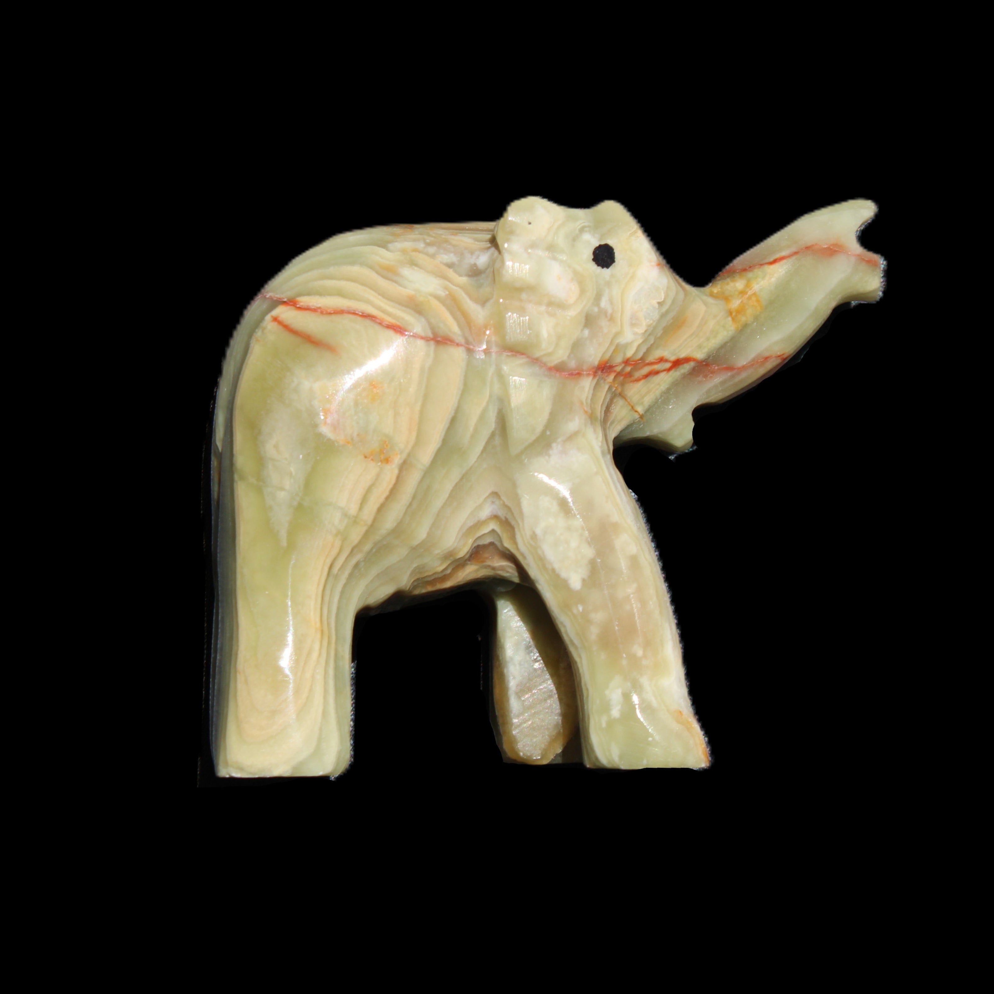 Afghan Jade elephant hand-carved 80*66*30mm 207g in sunlight - Rocks and Things Store