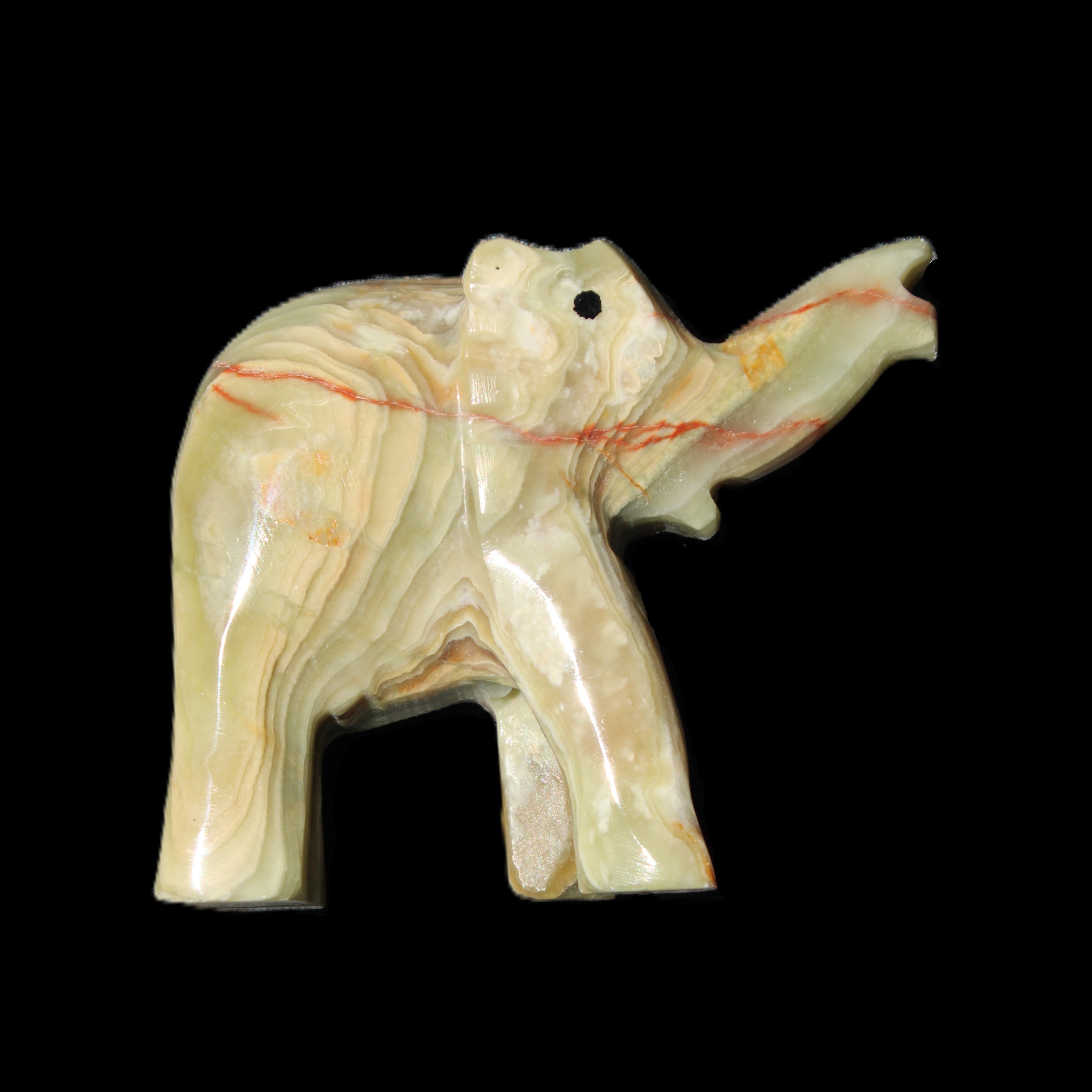 Afghan Jade elephant hand-carved 80*66*30mm 207g in sunlight - Rocks and Things Store