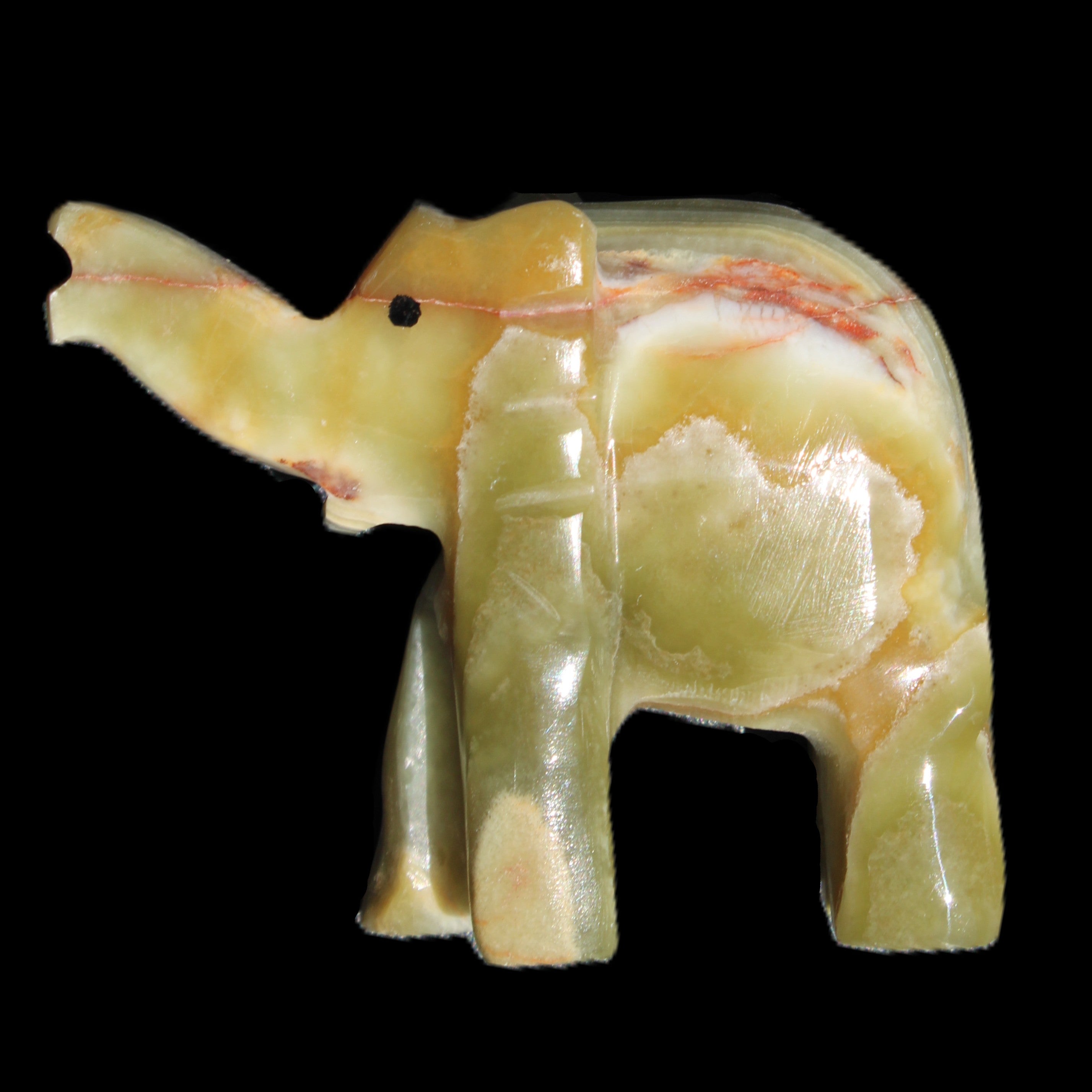 Afghan Jade elephant hand-carved 80*66*30mm 207g in sunlight - Rocks and Things Store