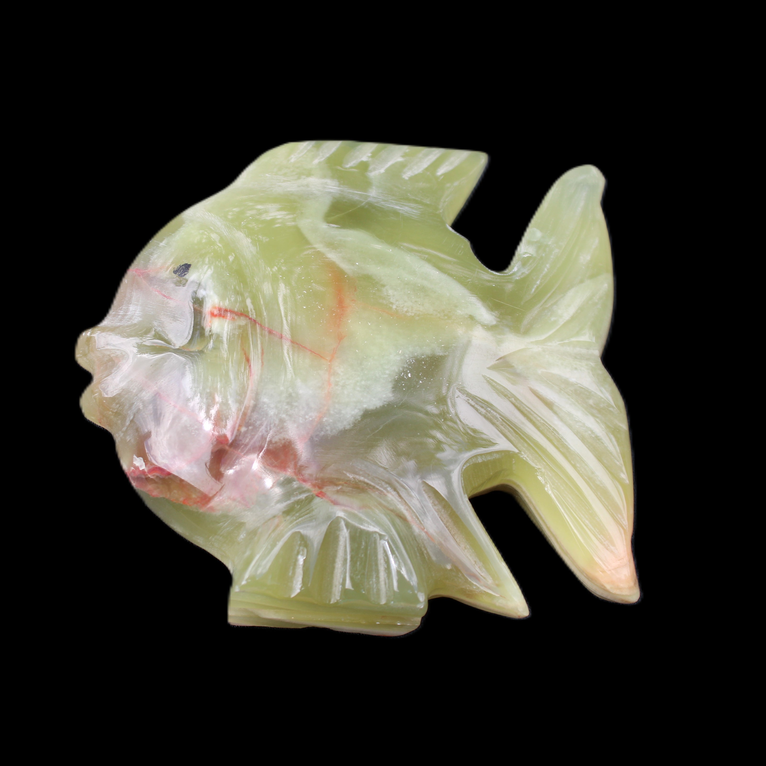 Afghan Jade fish hand-carved 101*73*26mm 209g in sunlight - Rocks and Things Store