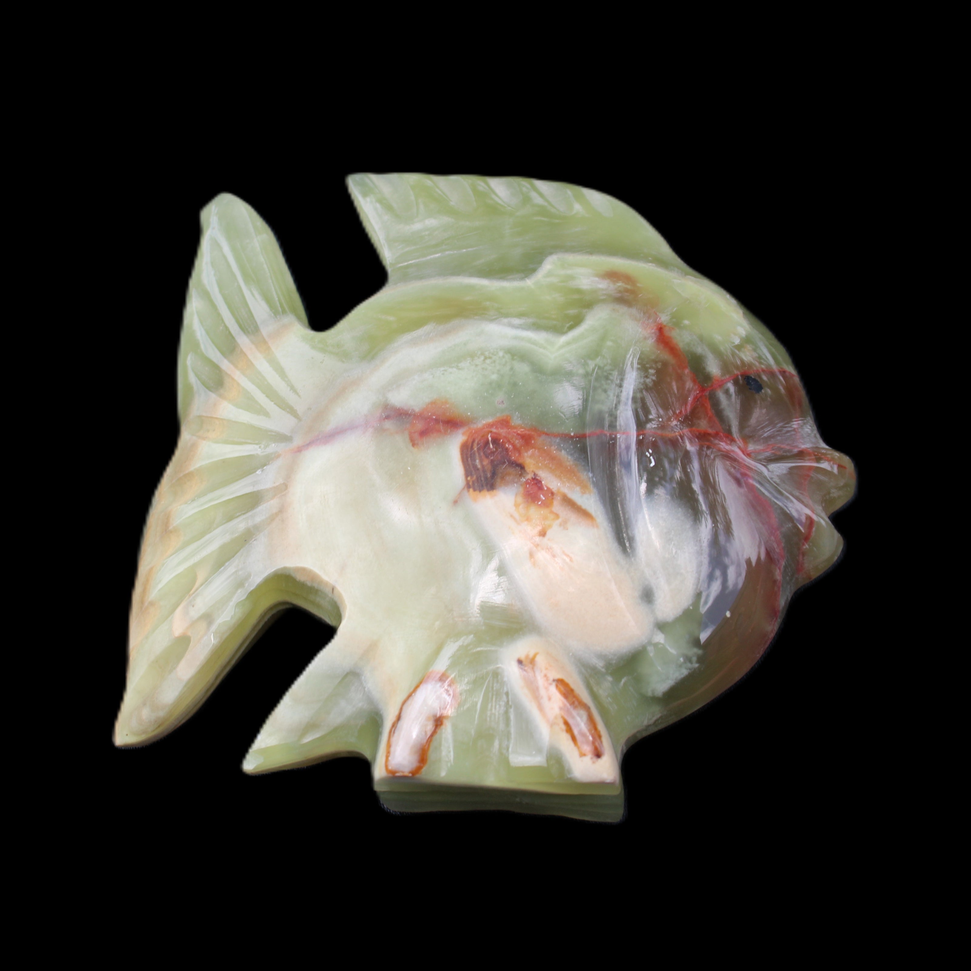 Afghan Jade fish hand-carved 101*73*26mm 209g in sunlight - Rocks and Things Store