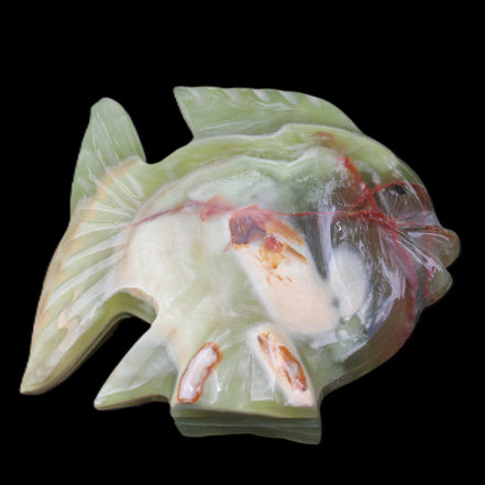 Afghan Jade fish hand-carved 101*73*26mm 209g in sunlight - Rocks and Things Store