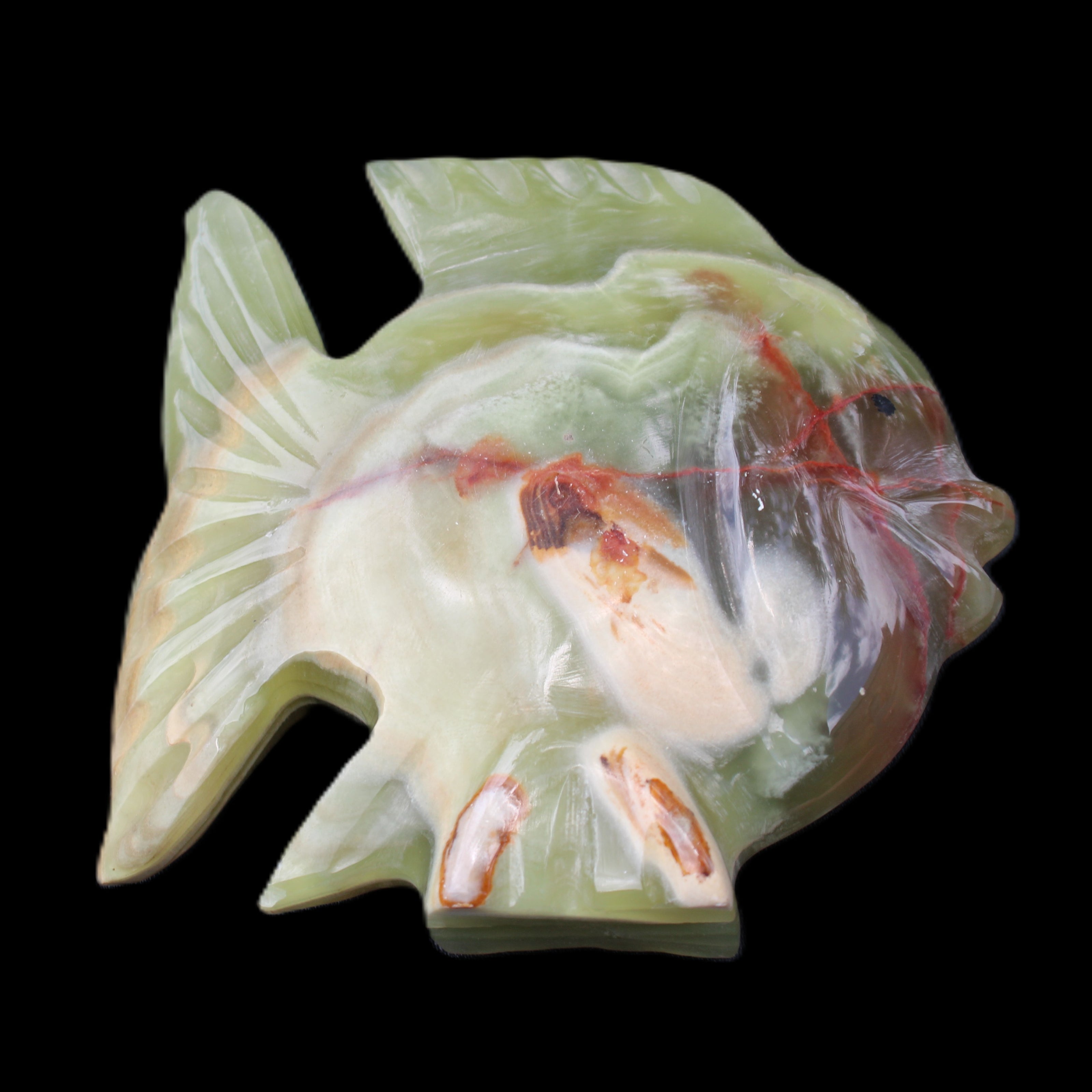 Afghan Jade fish hand-carved 101*73*26mm 209g in sunlight - Rocks and Things Store