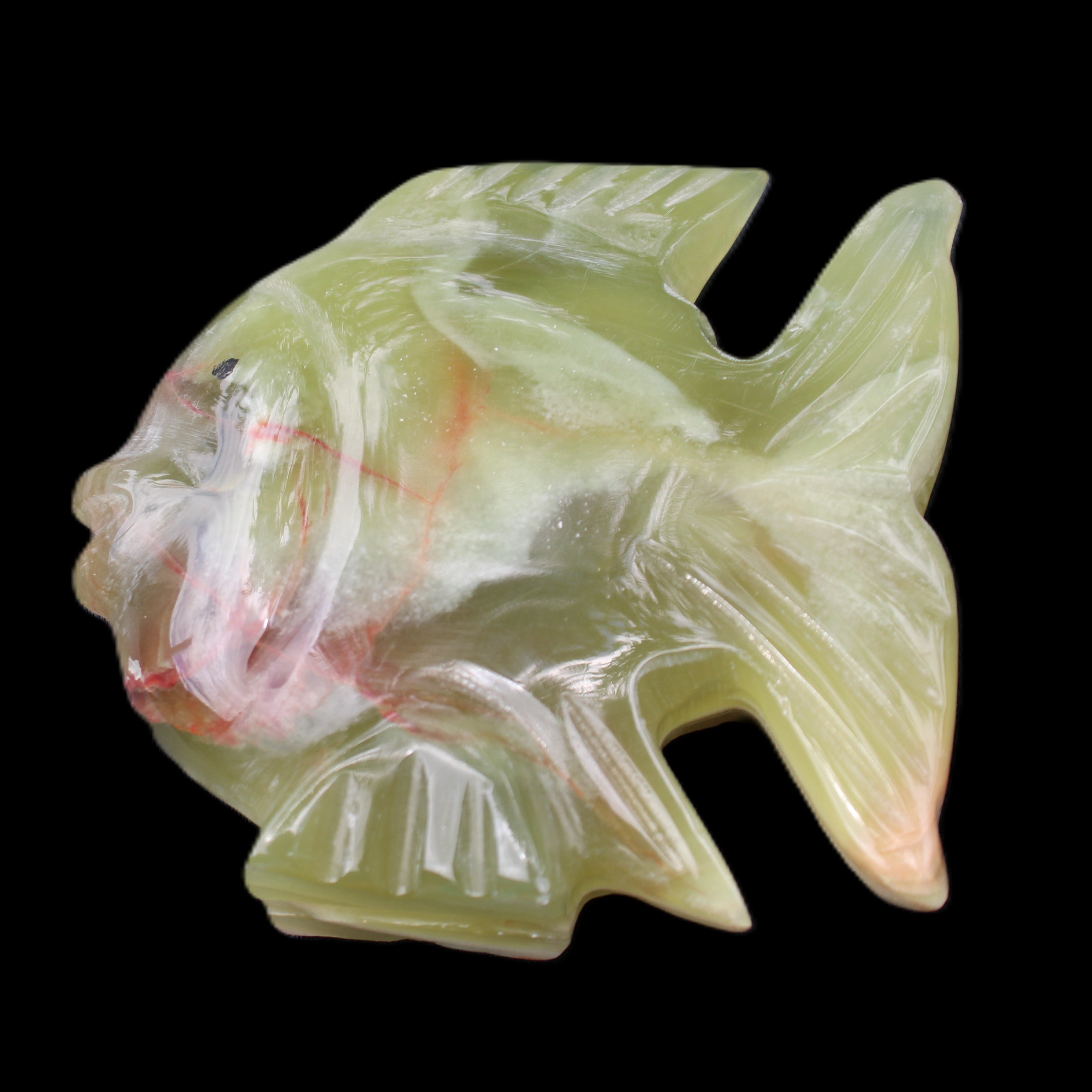 Afghan Jade fish hand-carved 101*73*26mm 209g in sunlight - Rocks and Things Store