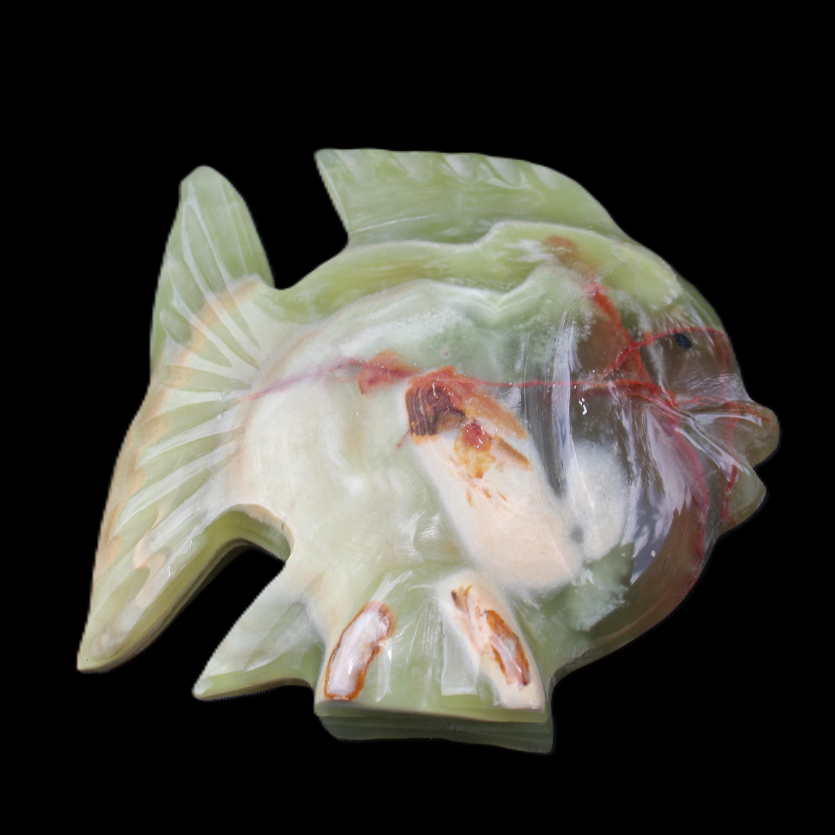 Afghan Jade fish hand-carved 101*73*26mm 209g in sunlight - Rocks and Things Store