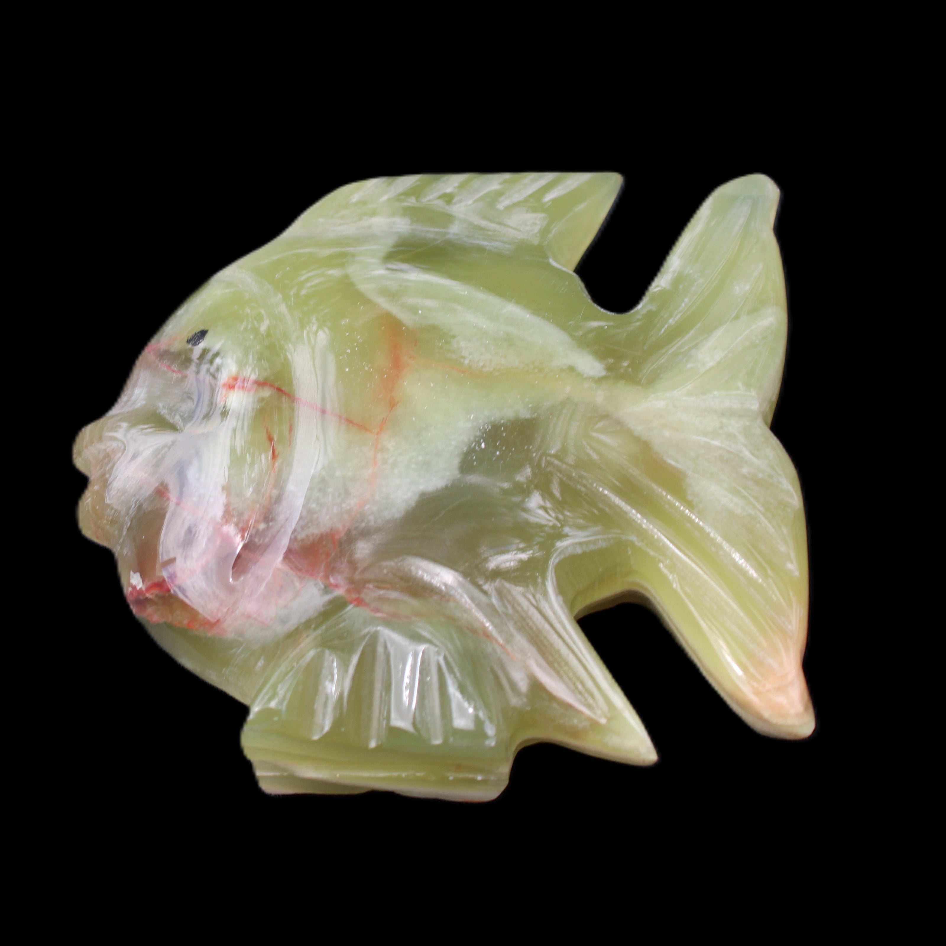 Afghan Jade fish hand-carved 101*73*26mm 209g in sunlight - Rocks and Things Store