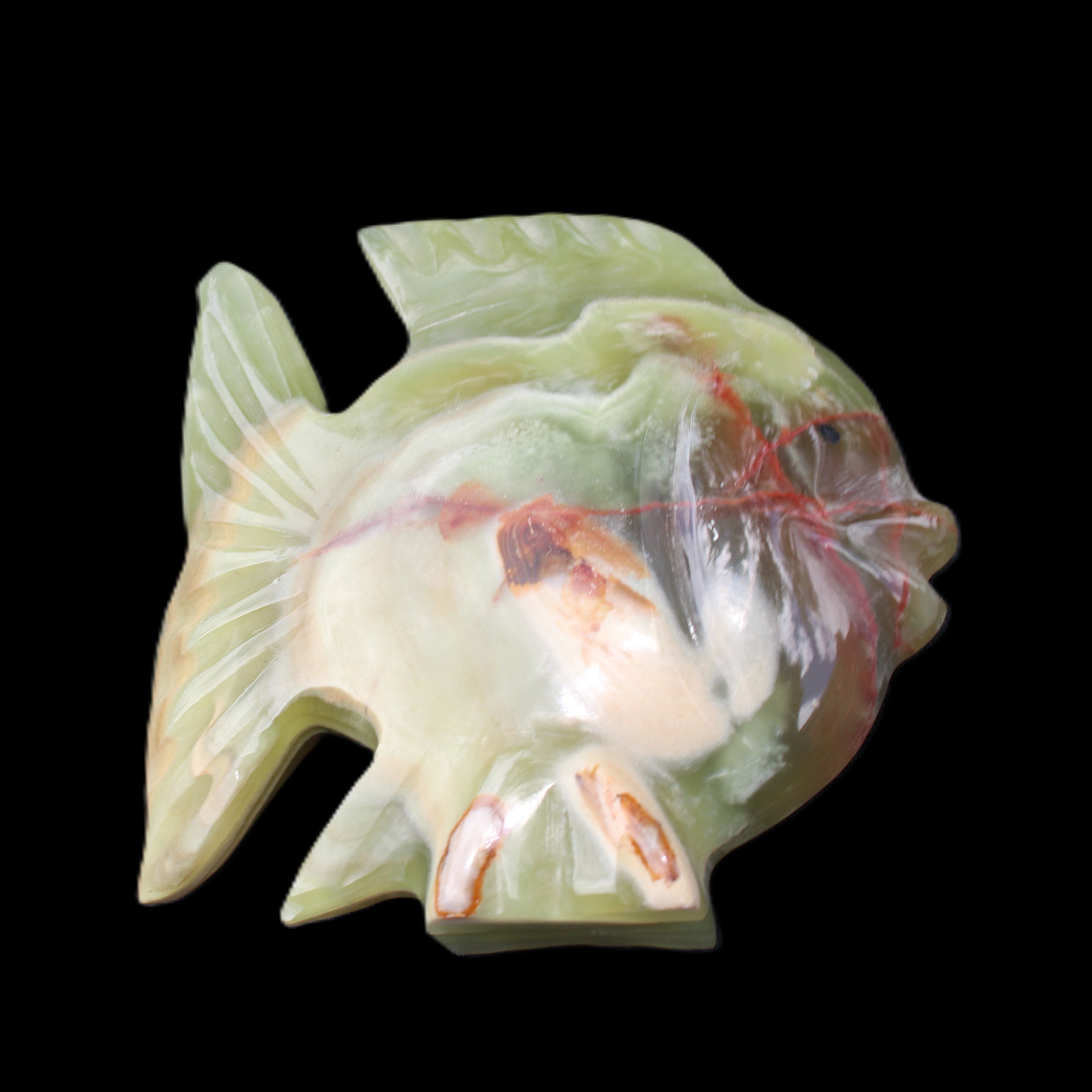 Afghan Jade fish hand-carved 101*73*26mm 209g in sunlight - Rocks and Things Store