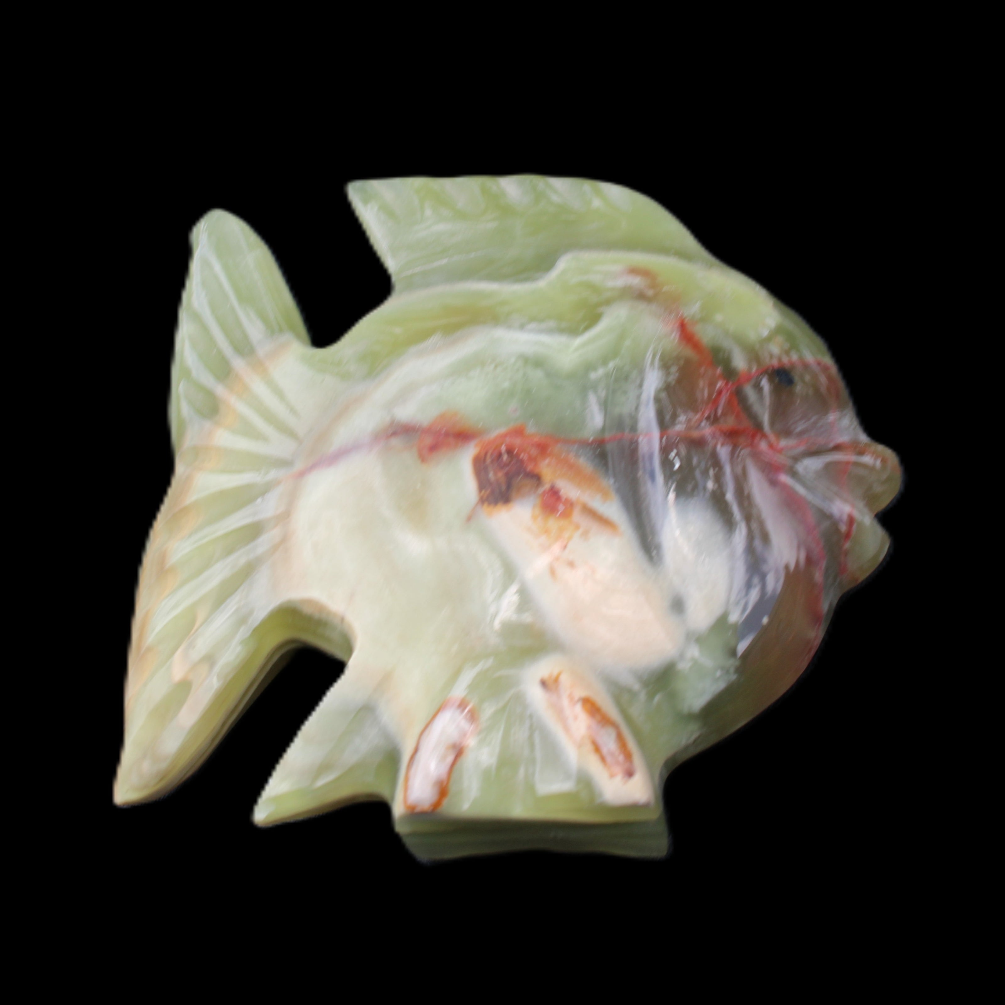 Afghan Jade fish hand-carved 101*73*26mm 209g in sunlight - Rocks and Things Store