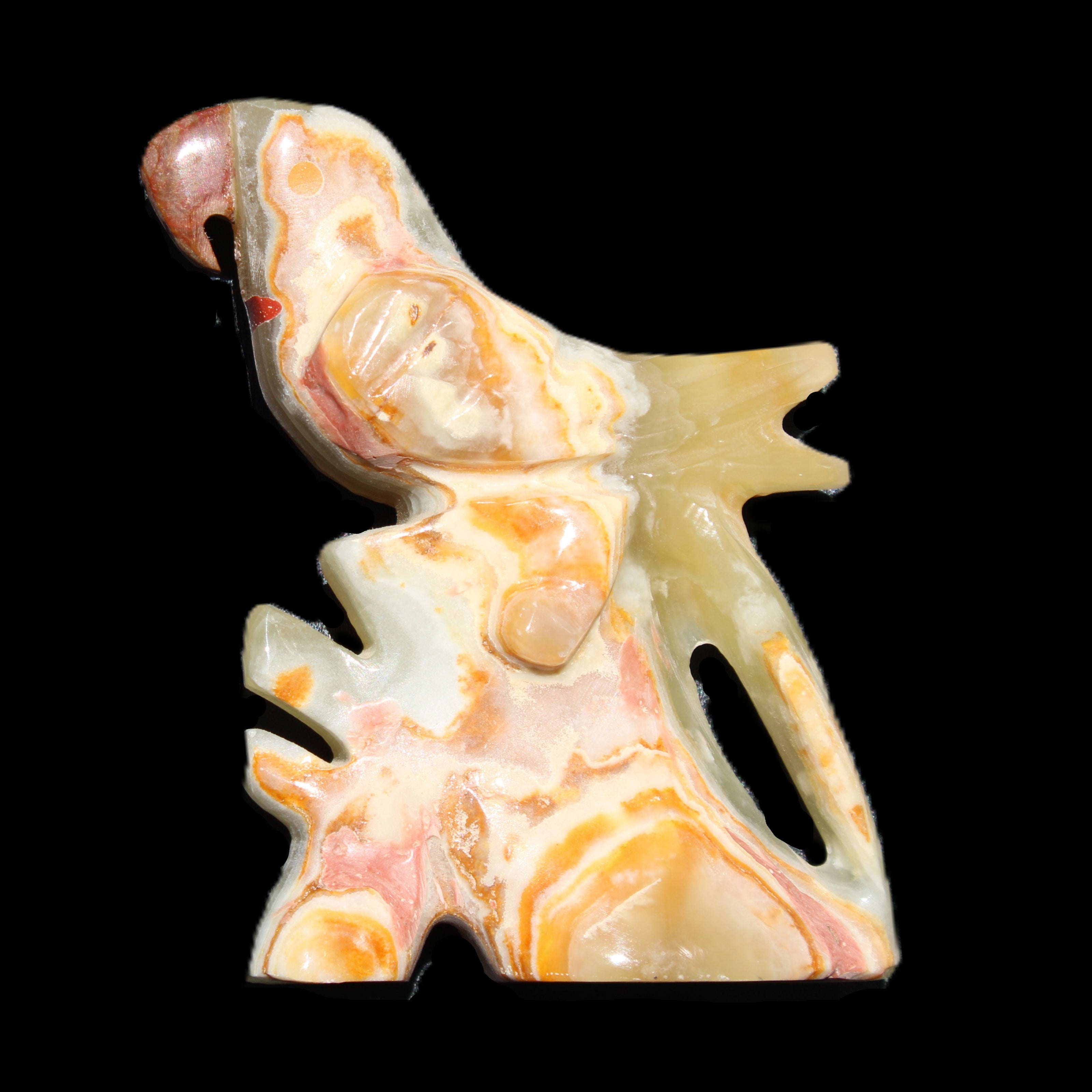 Afghan Jade bird hand-carved 106*81*35mm 291g in sunlight - Rocks and Things Store