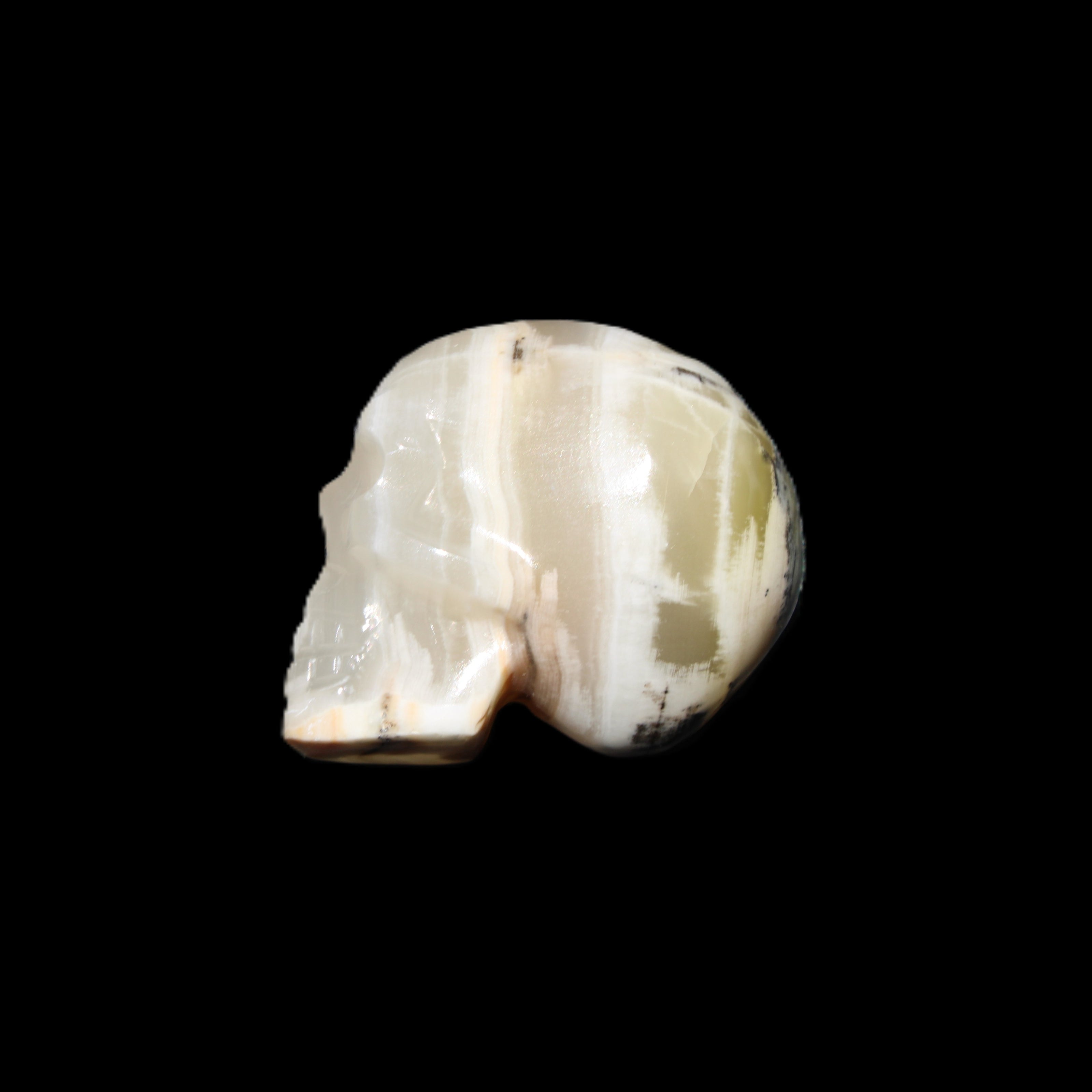 Afghan Jade skull hand-carved 55*48*33mm 168g in sunlight - Rocks and Things Store