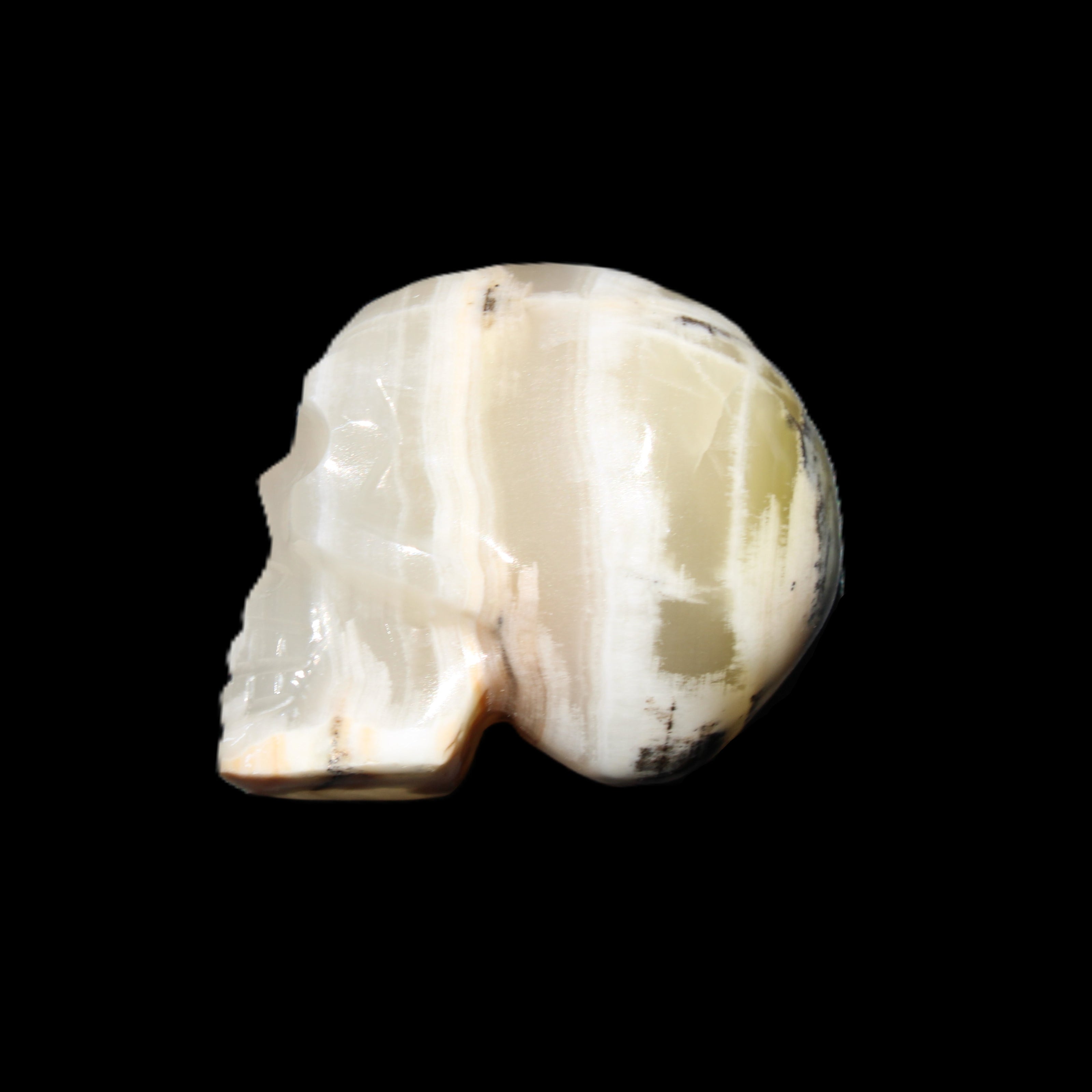 Afghan Jade skull hand-carved 55*48*33mm 168g in sunlight - Rocks and Things Store