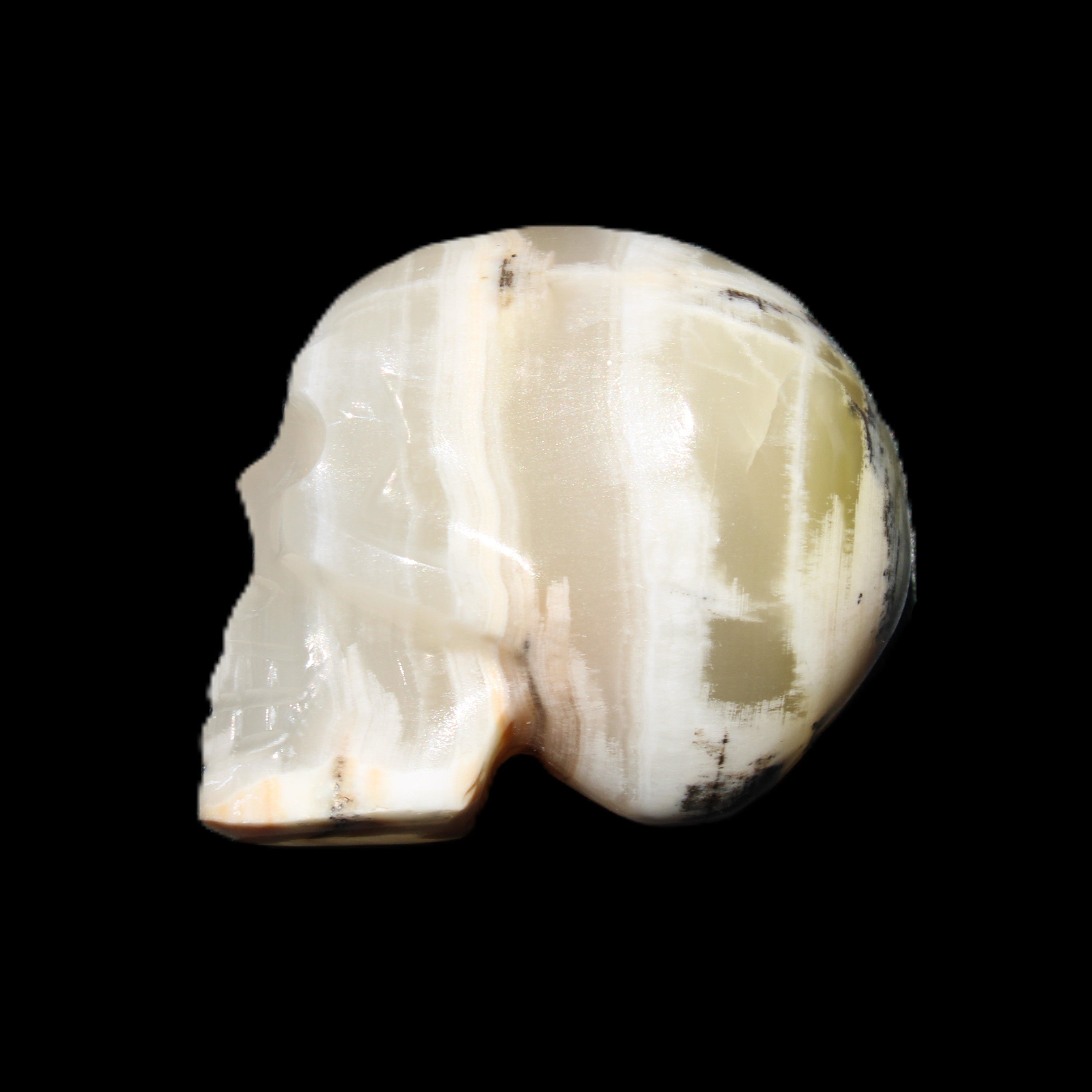 Afghan Jade skull hand-carved 55*48*33mm 168g in sunlight - Rocks and Things Store