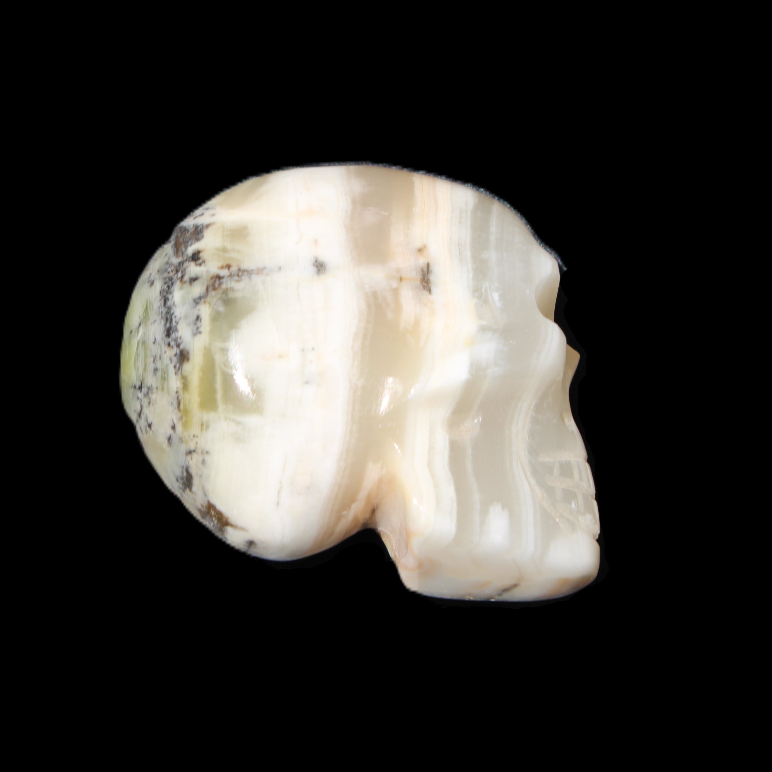 Afghan Jade skull hand-carved 55*48*33mm 168g in sunlight - Rocks and Things Store