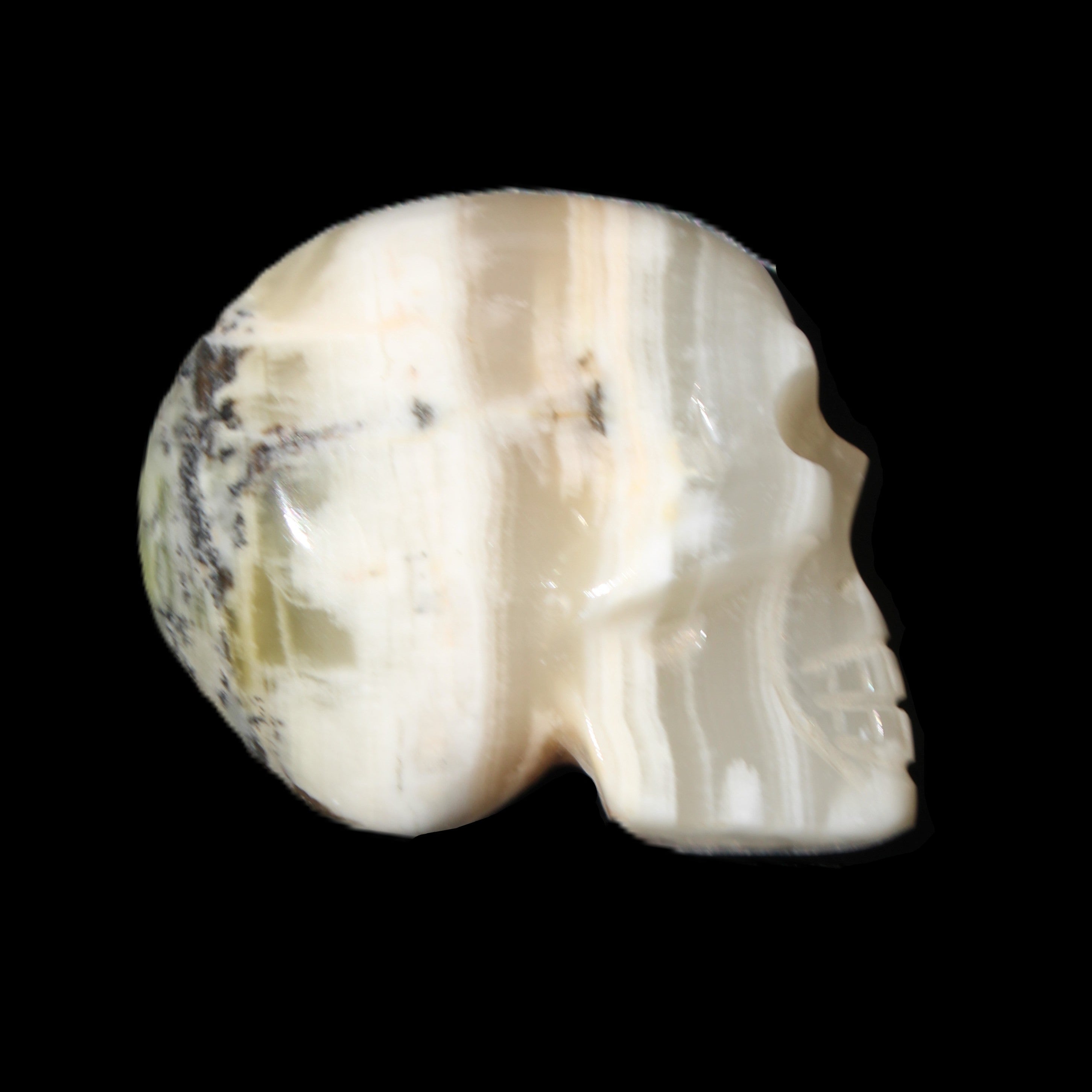 Afghan Jade skull hand-carved 55*48*33mm 168g in sunlight - Rocks and Things Store