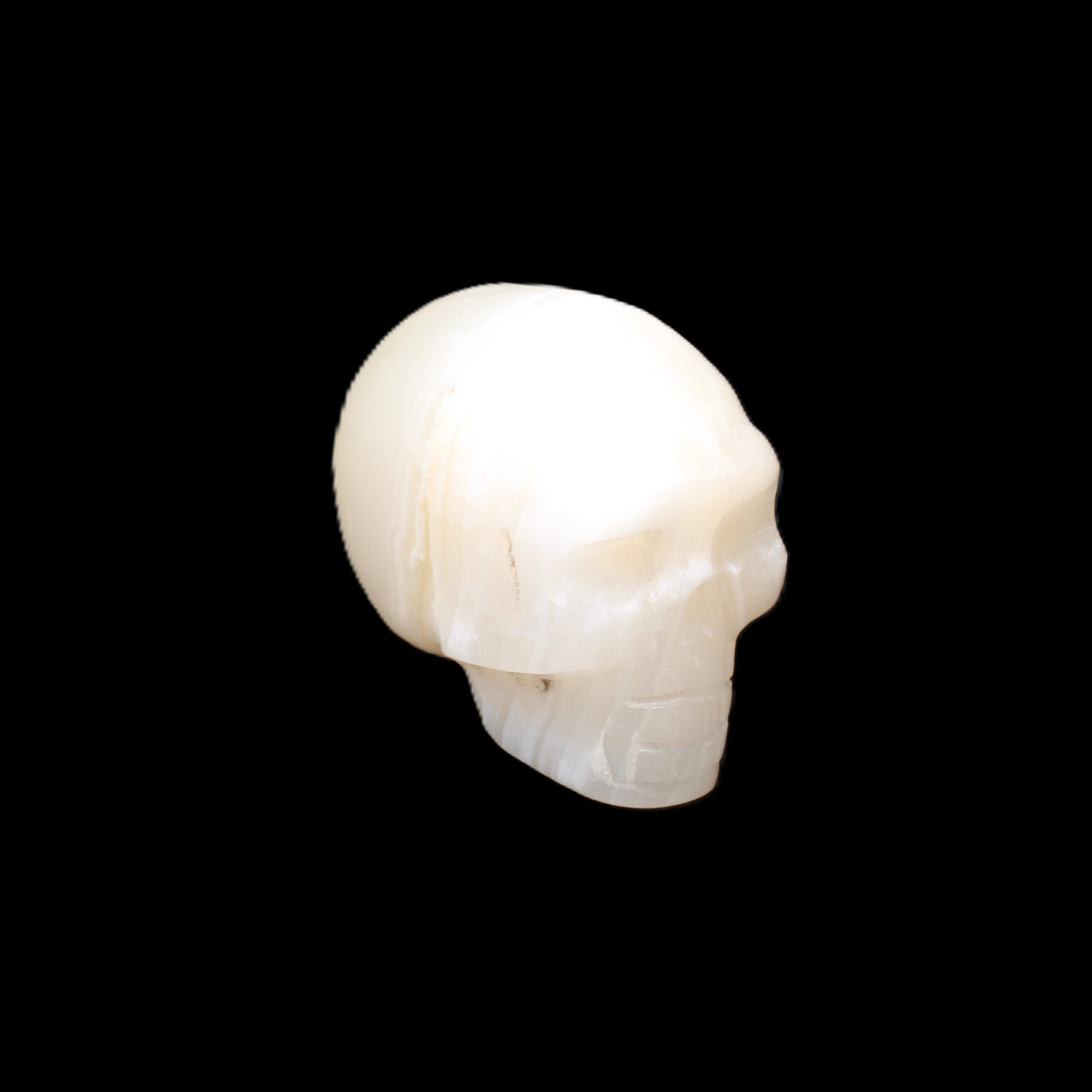 Afghan Jade skull hand-carved 55*48*33mm 172g in sunlight - Rocks and Things Store