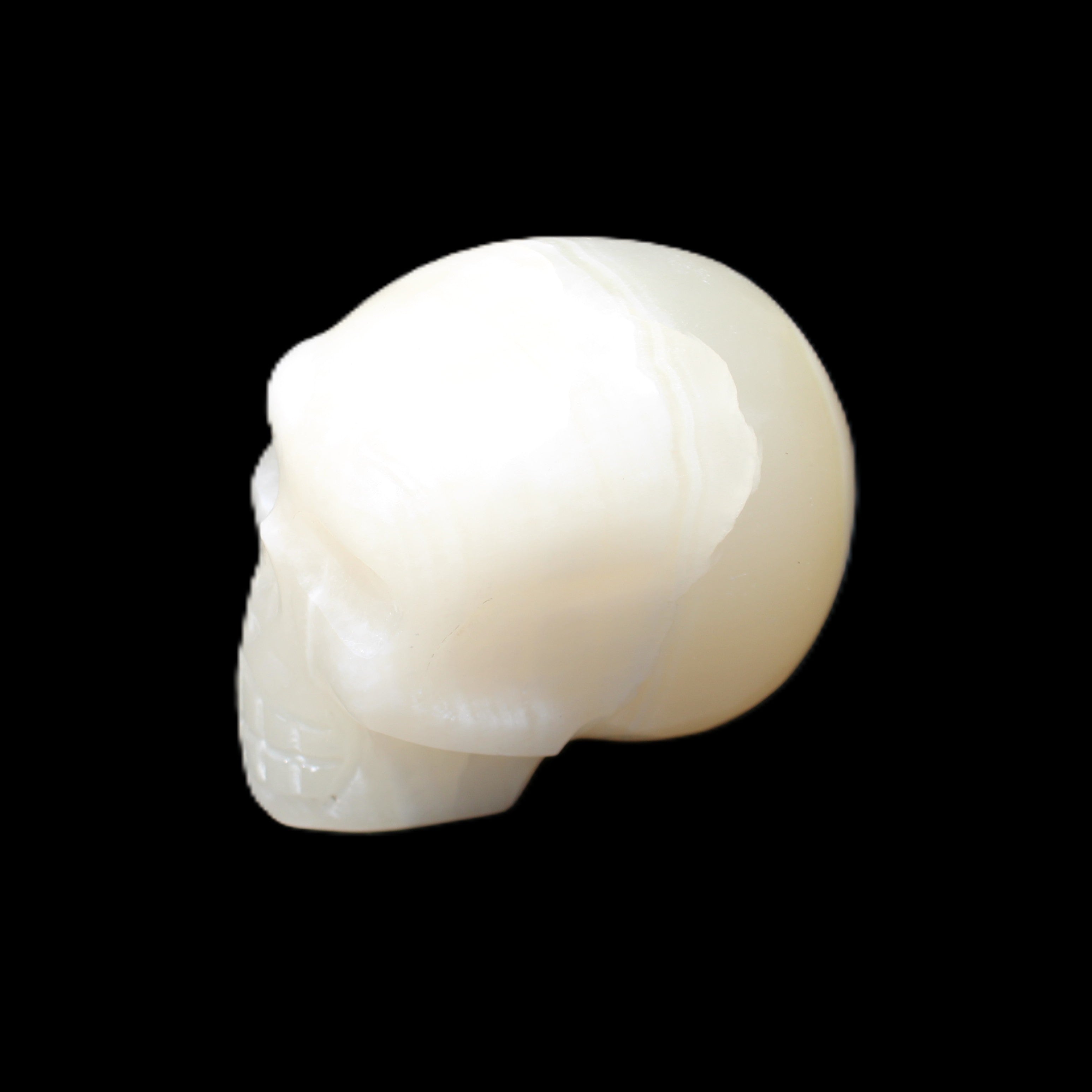 Afghan Jade skull hand-carved 55*48*33mm 172g in sunlight - Rocks and Things Store