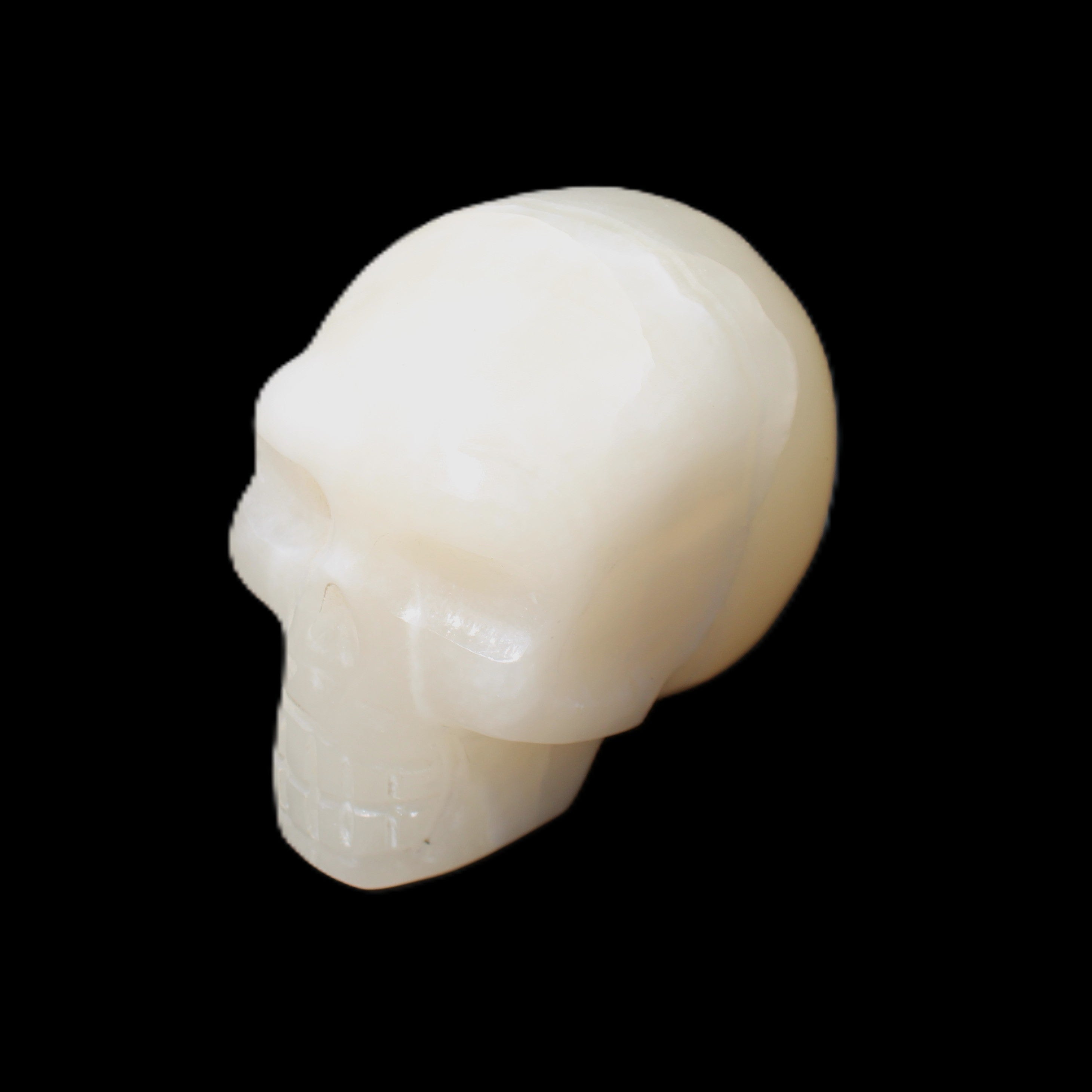 Afghan Jade skull hand-carved 55*48*33mm 172g in sunlight - Rocks and Things Store