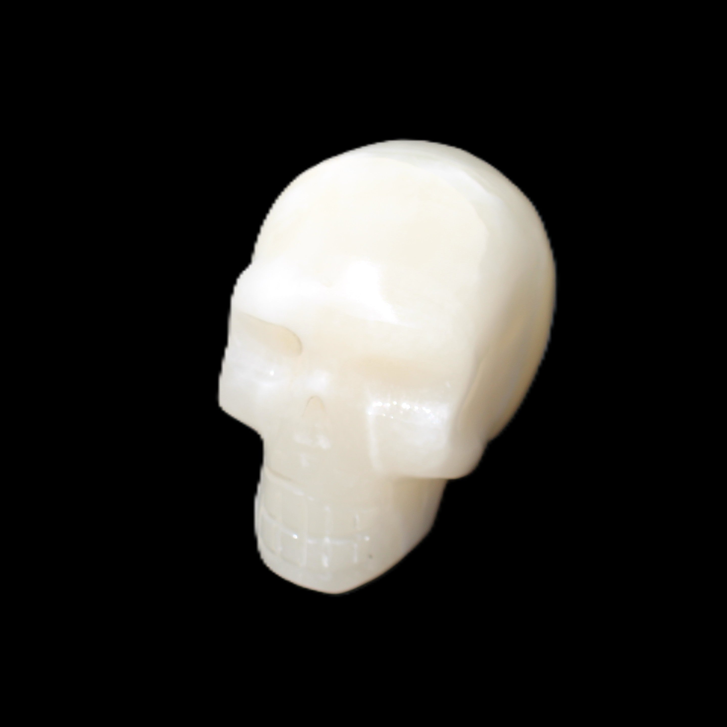 Afghan Jade skull hand-carved 55*48*33mm 172g in sunlight - Rocks and Things Store