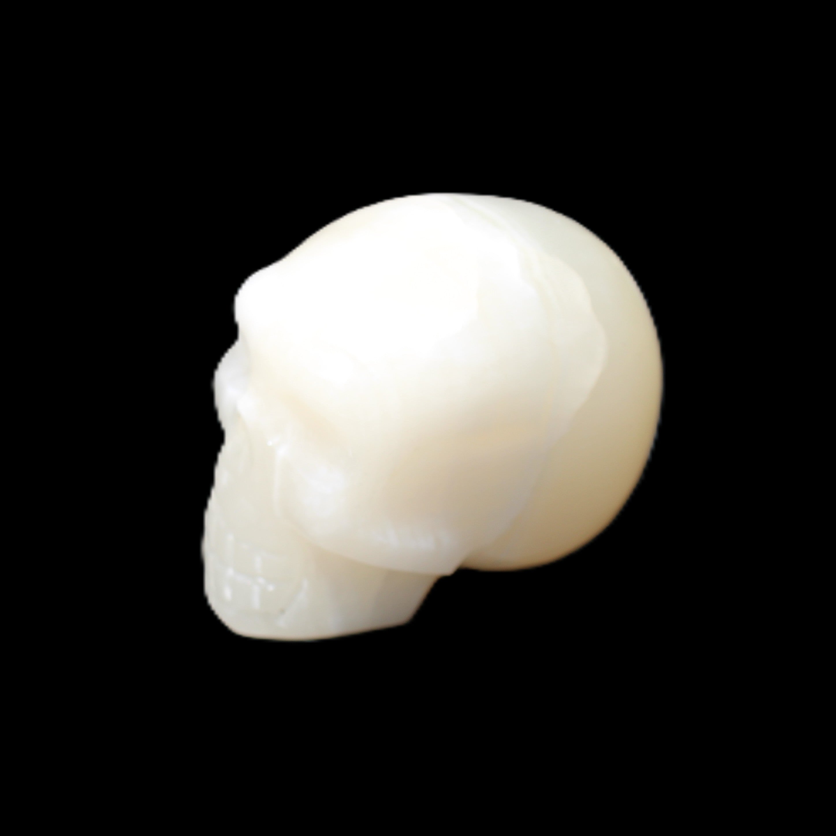 Afghan Jade skull hand-carved 55*48*33mm 172g in sunlight - Rocks and Things Store