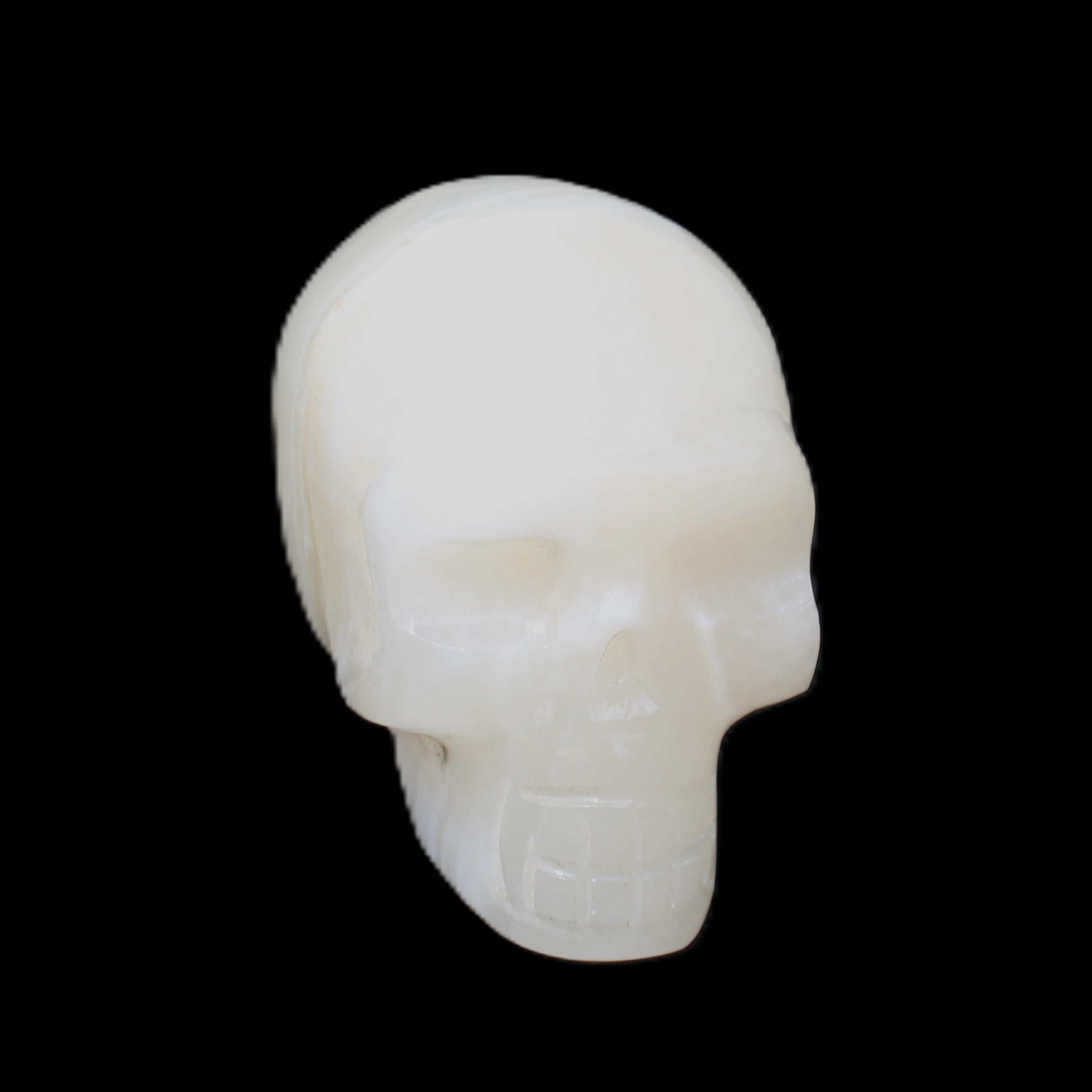 Afghan Jade skull hand-carved 55*48*33mm 172g in sunlight - Rocks and Things Store