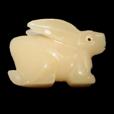 Honey Calcite bunny hand-carved 100*67*52mm 459g in sunlight - Rocks and Things Store