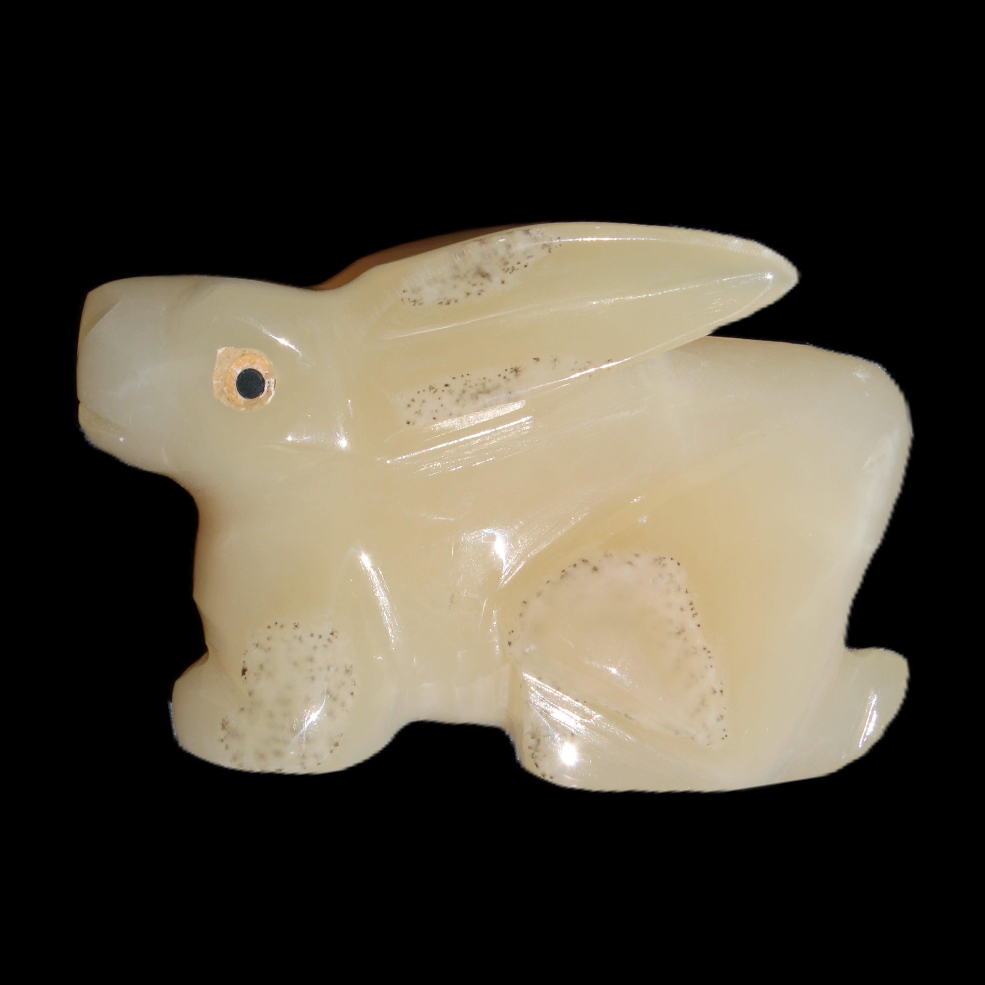 Honey Calcite bunny hand-carved 100*67*52mm 459g in sunlight - Rocks and Things Store