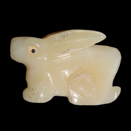 Honey Calcite bunny hand-carved 100*67*52mm 459g in sunlight - Rocks and Things Store