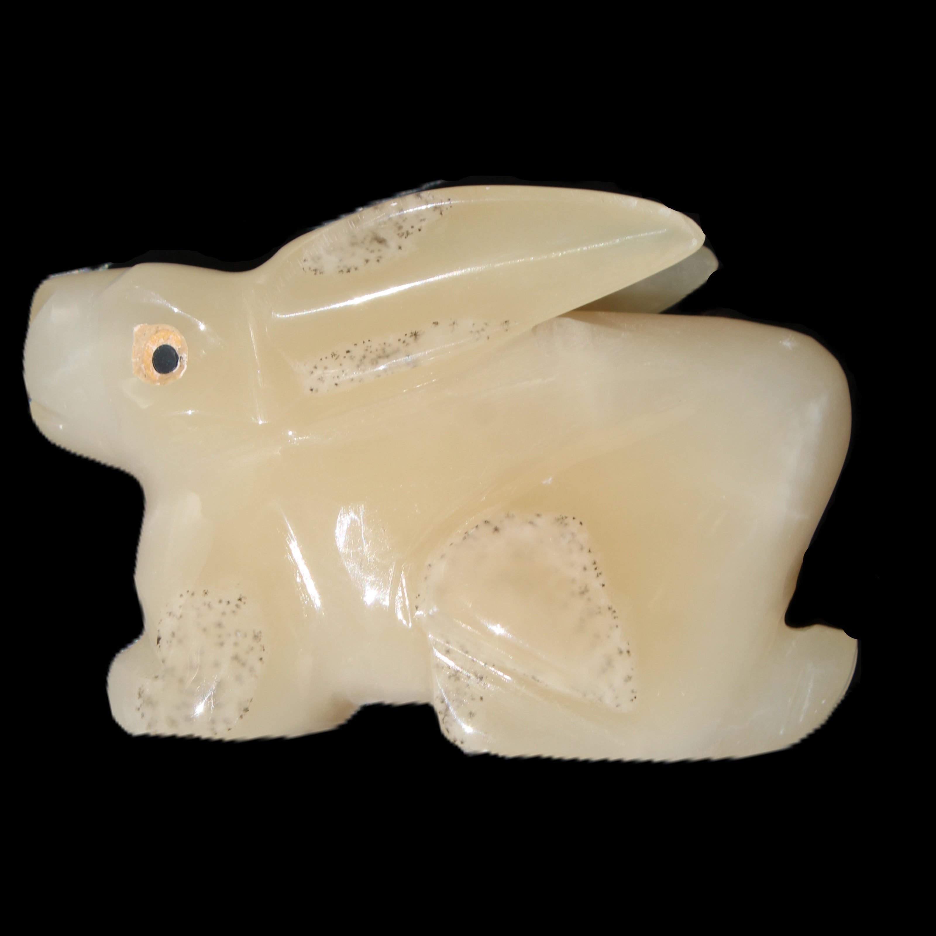 Honey Calcite bunny hand-carved 100*67*52mm 459g in sunlight - Rocks and Things Store
