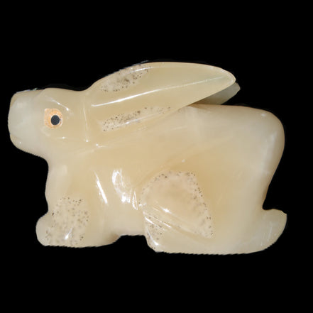 Honey Calcite bunny hand-carved 100*67*52mm 459g in sunlight - Rocks and Things Store